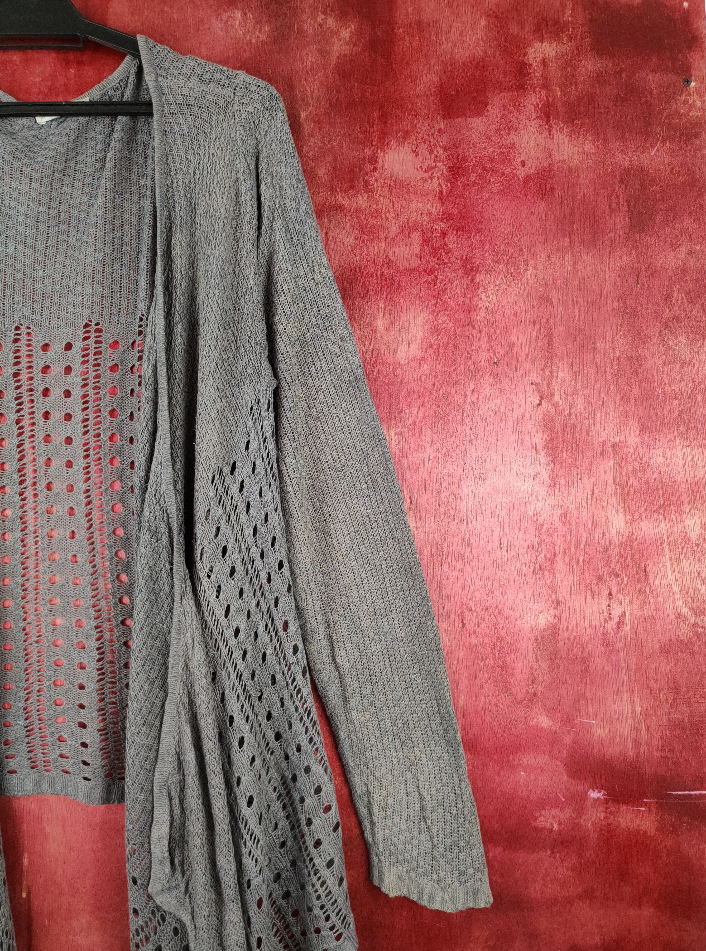 Japanese Brand Japanese Brand Dark Gray Crochet Meshnet Cardigan #S1006 Size L / US 10 / IT 46 - 7 Thumbnail
