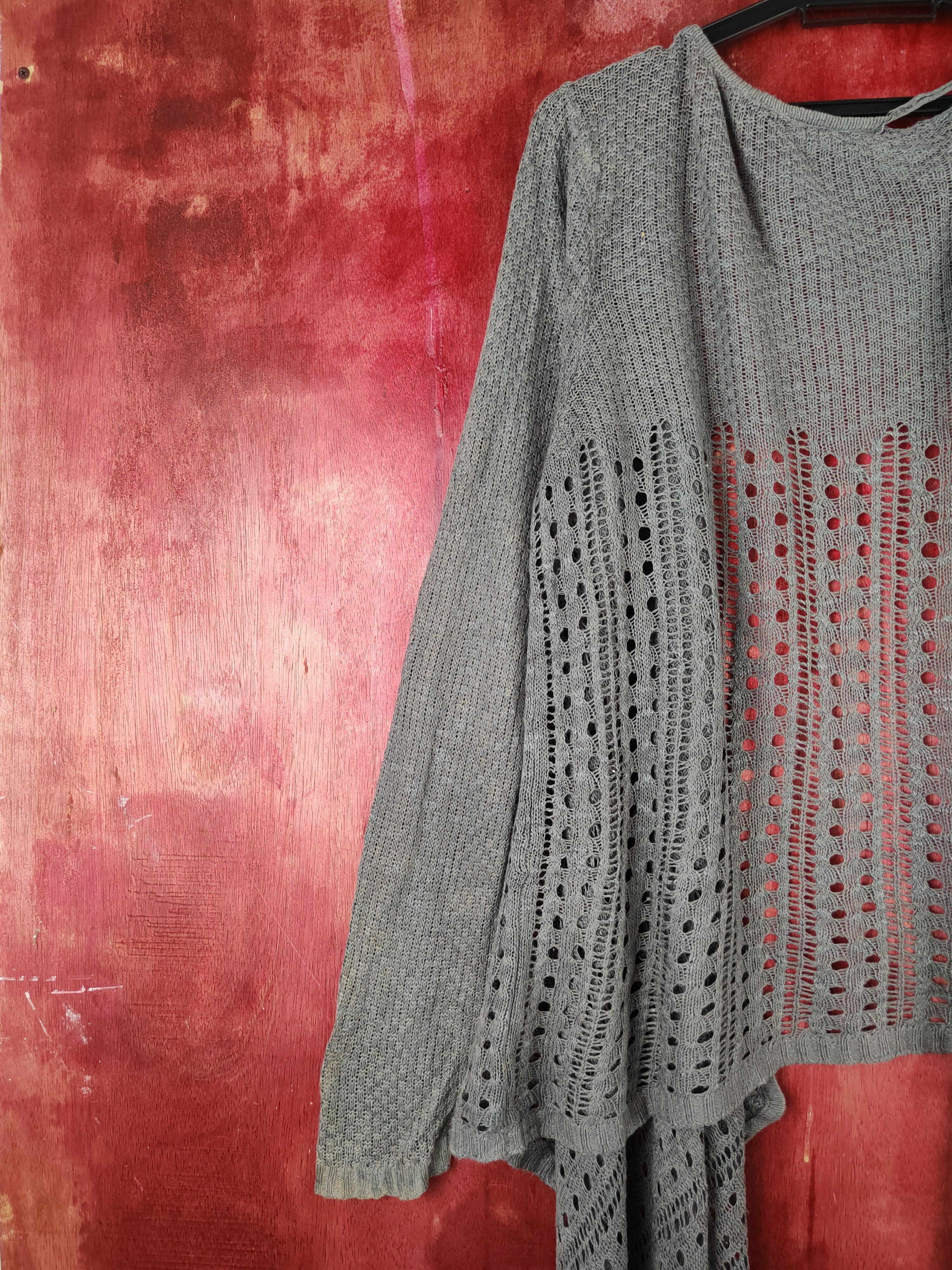 Japanese Brand Japanese Brand Dark Gray Crochet Meshnet Cardigan #S1006 Size L / US 10 / IT 46 - 12 Thumbnail