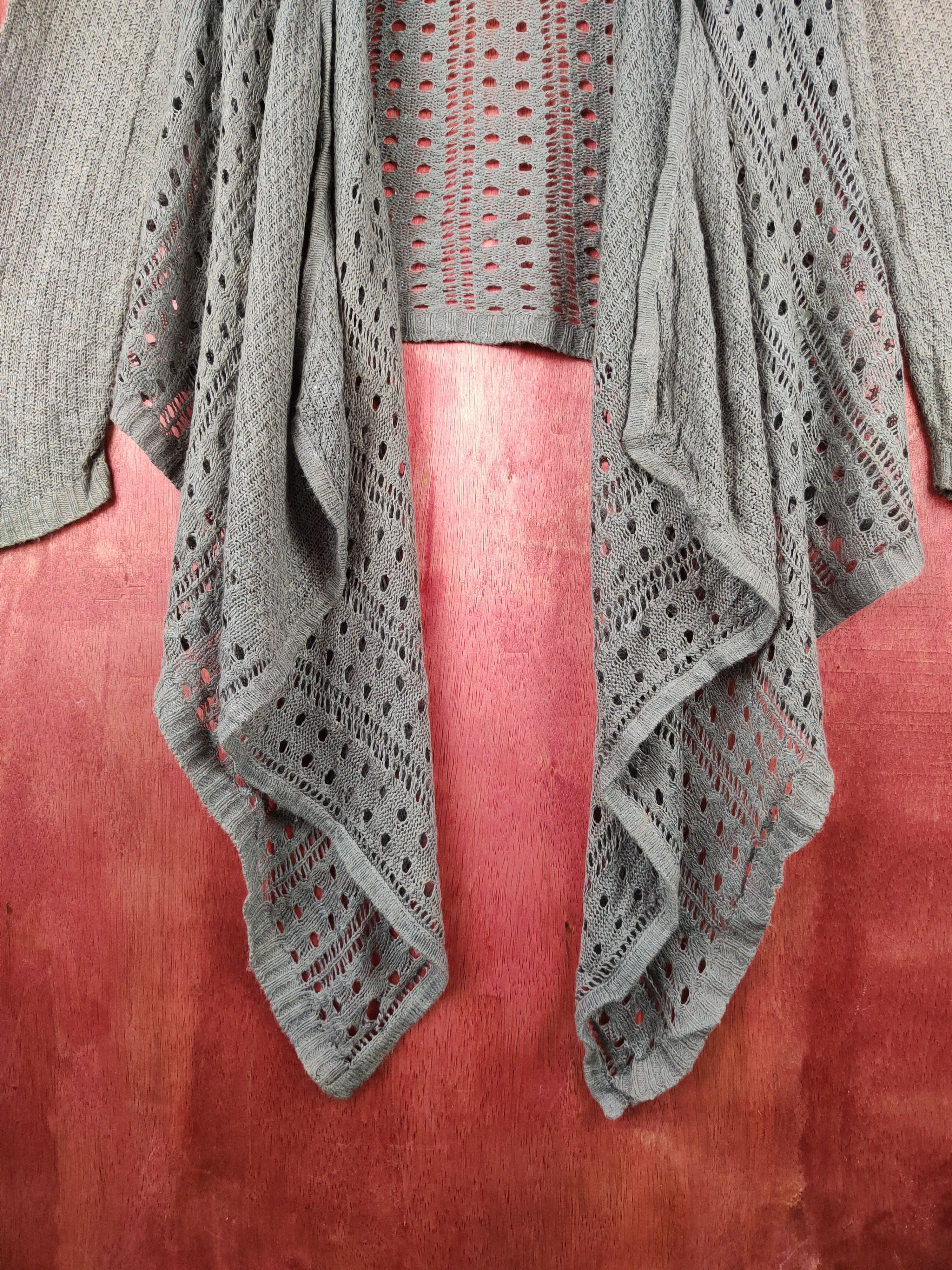 Japanese Brand Japanese Brand Dark Gray Crochet Meshnet Cardigan #S1006 Size L / US 10 / IT 46 - 9 Thumbnail