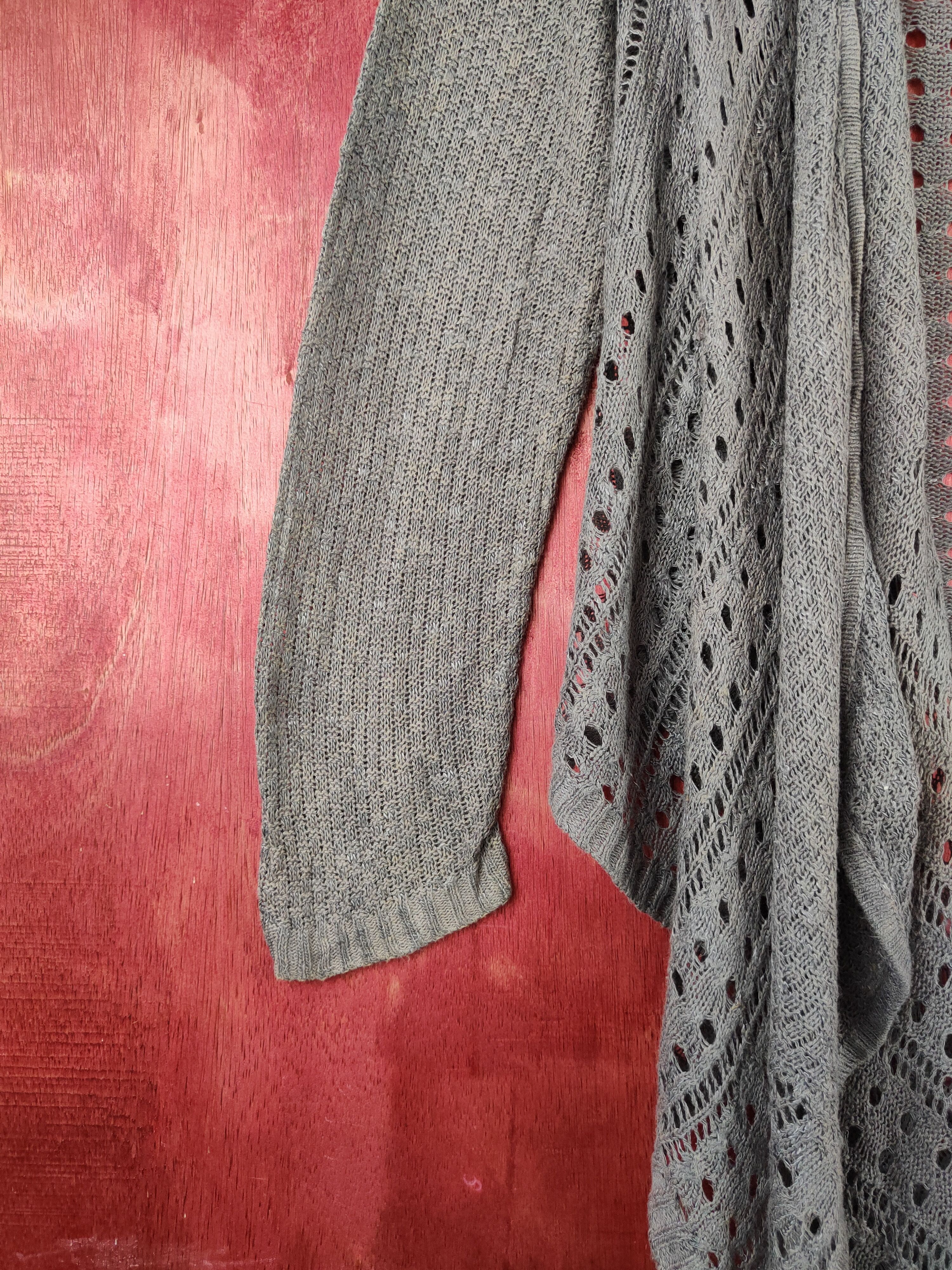 Japanese Brand Japanese Brand Dark Gray Crochet Meshnet Cardigan #S1006 Size L / US 10 / IT 46 - 6 Thumbnail
