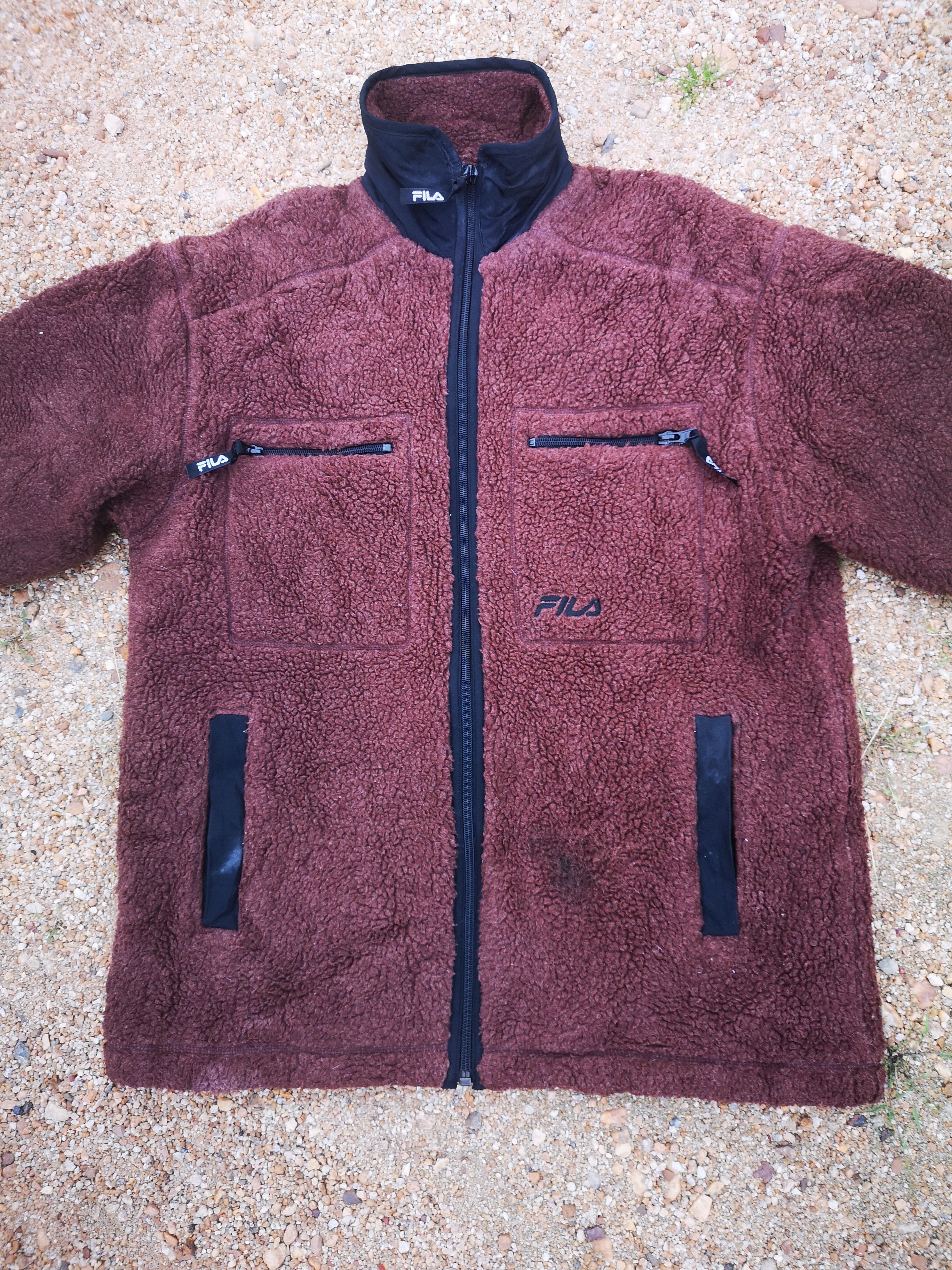 Fila × Vintage Fila Sherpa Fleece Zipper Jacket Size US L / EU 52-54 / 3 - 5 Thumbnail