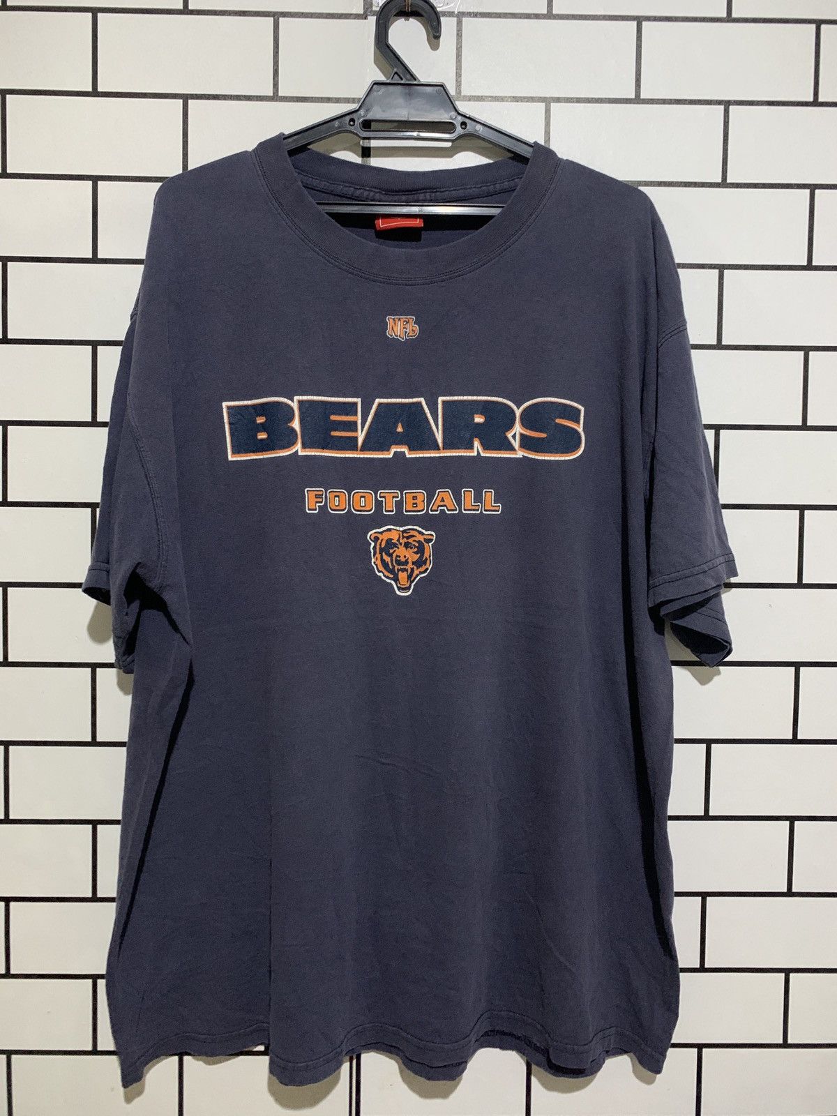 Image of Vintage Bears Football Vd15 in Blue Black, Men's (Size 2XL)