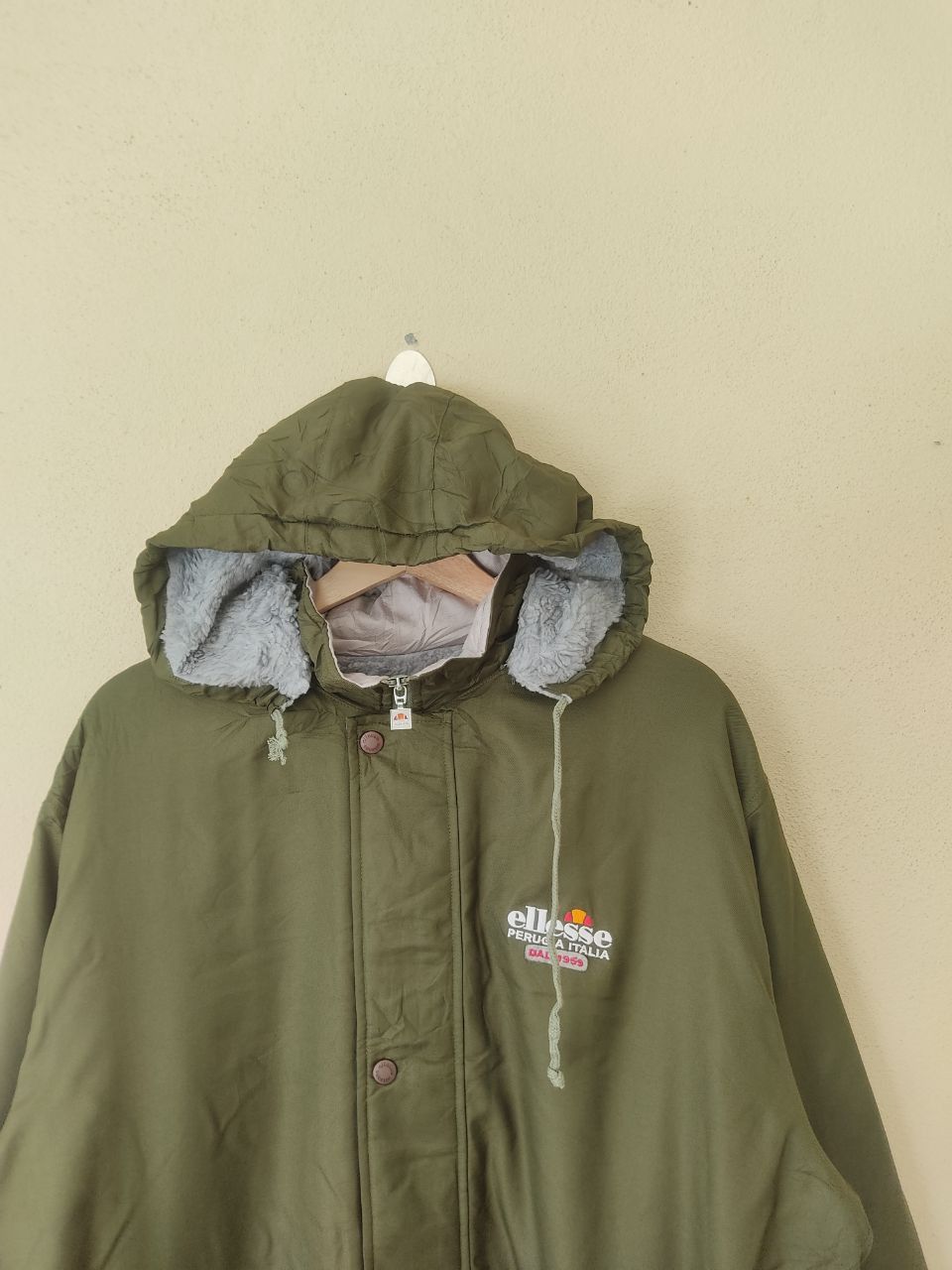 Ellesse × Japanese Brand × Vintage ELLESSE LONG JACKET ARMY GREEN Size US L / EU 52-54 / 3 - 3 Thumbnail
