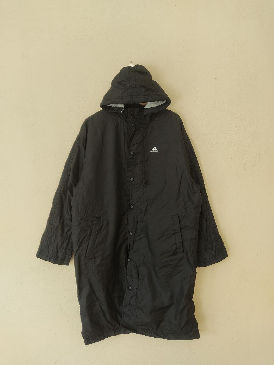 Adidas × Vintage VINTAGE ADIDAS LONG BLACK JACKET Size US L / EU 52-54 / 3 - 1 Thumbnail