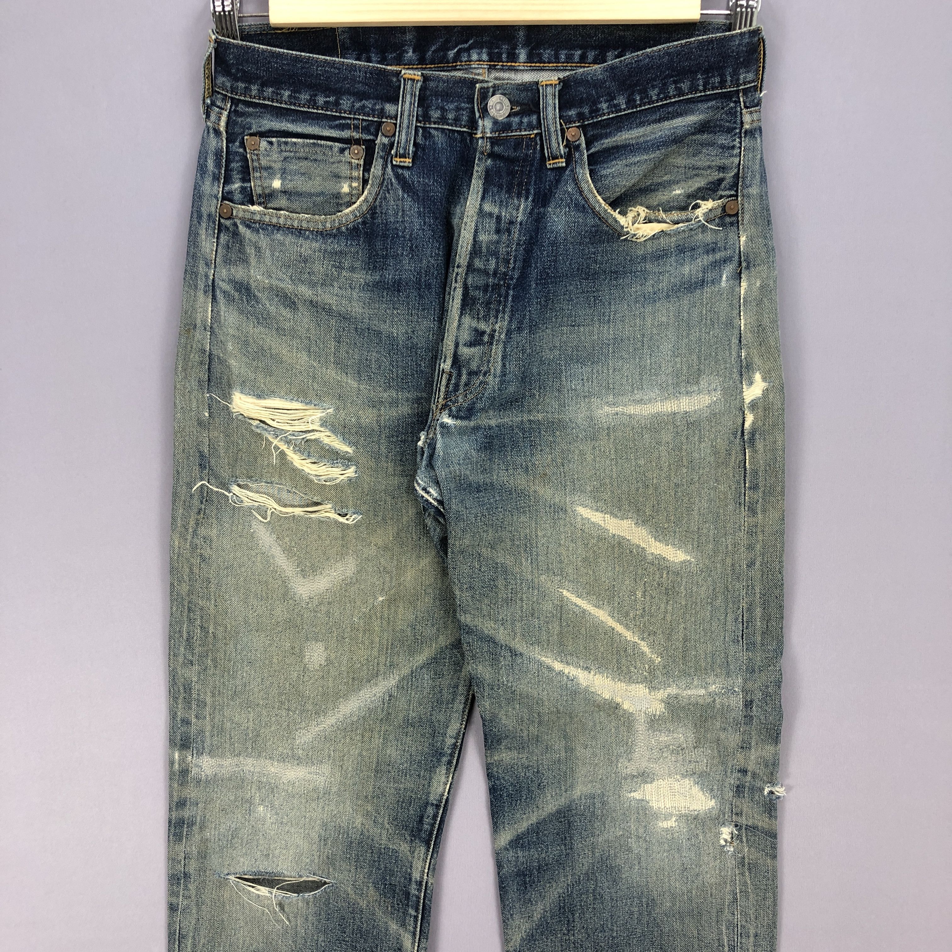 Levi's Vintage 80s Levi's 501xx Selvedge Distressed Jeans Denim Size US 30 / EU 46 - 3 Thumbnail