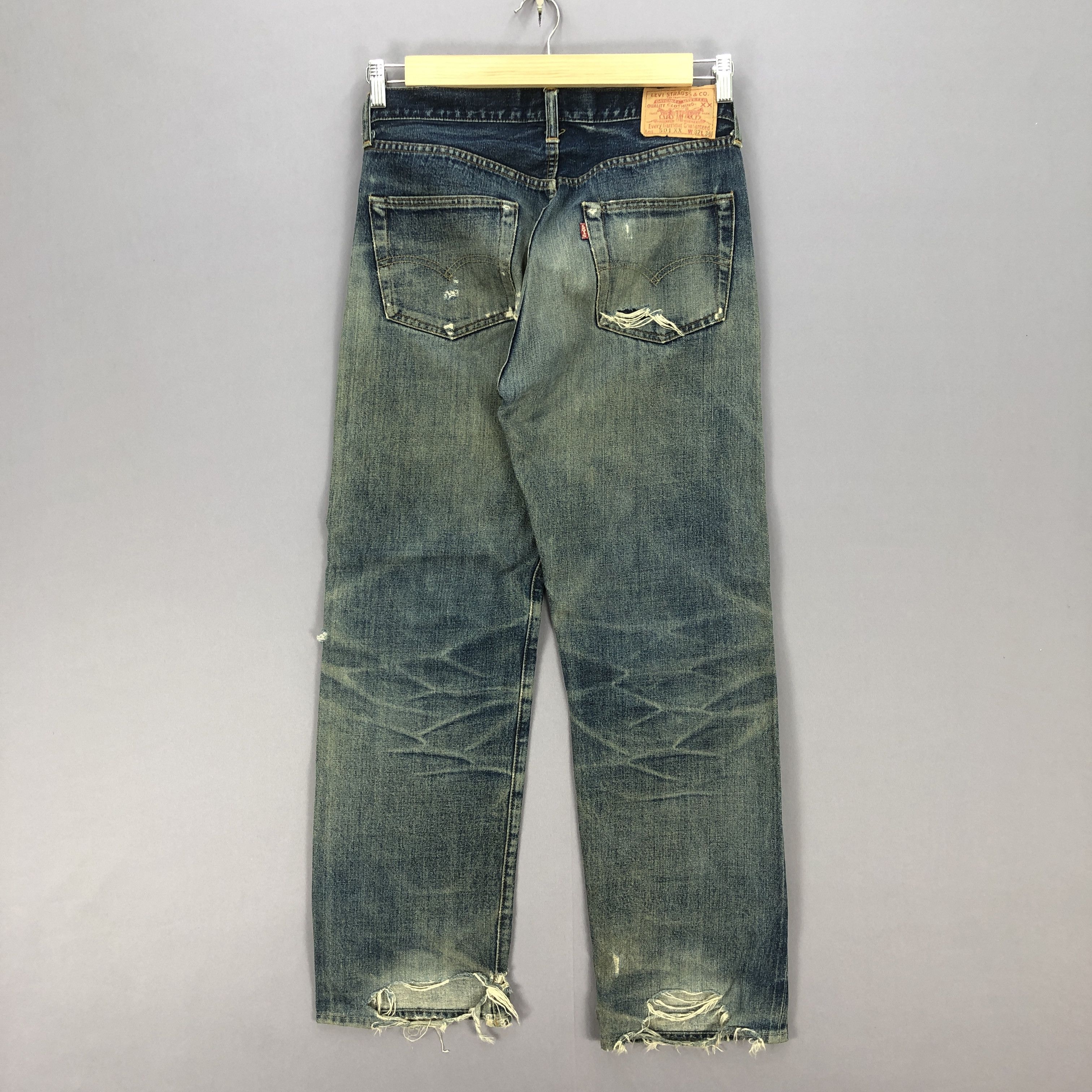 Levi's Vintage 80s Levi's 501xx Selvedge Distressed Jeans Denim Size US 30 / EU 46 - 2 Thumbnail