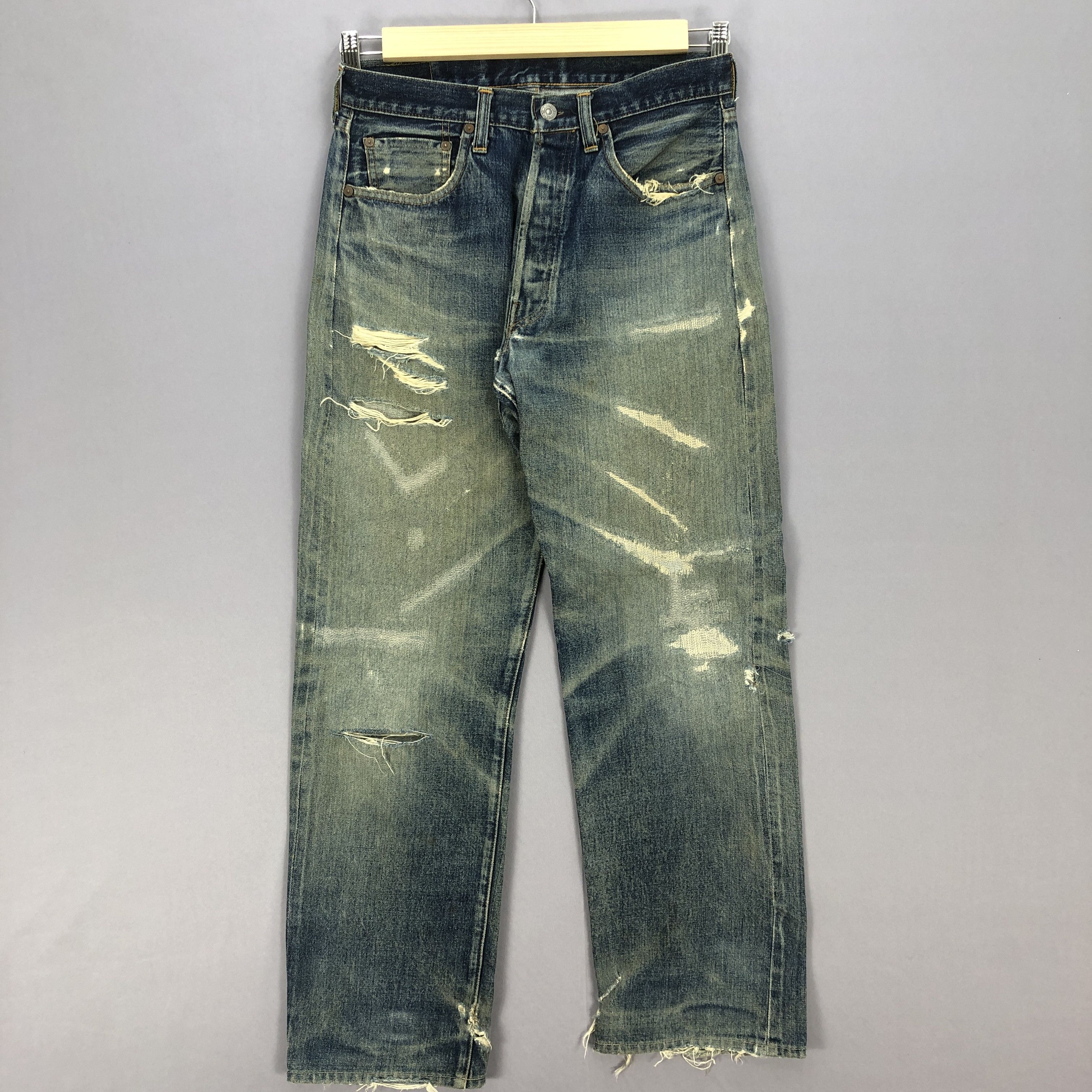 Levi's Vintage 80s Levi's 501xx Selvedge Distressed Jeans Denim Size US 30 / EU 46 - 1 Thumbnail