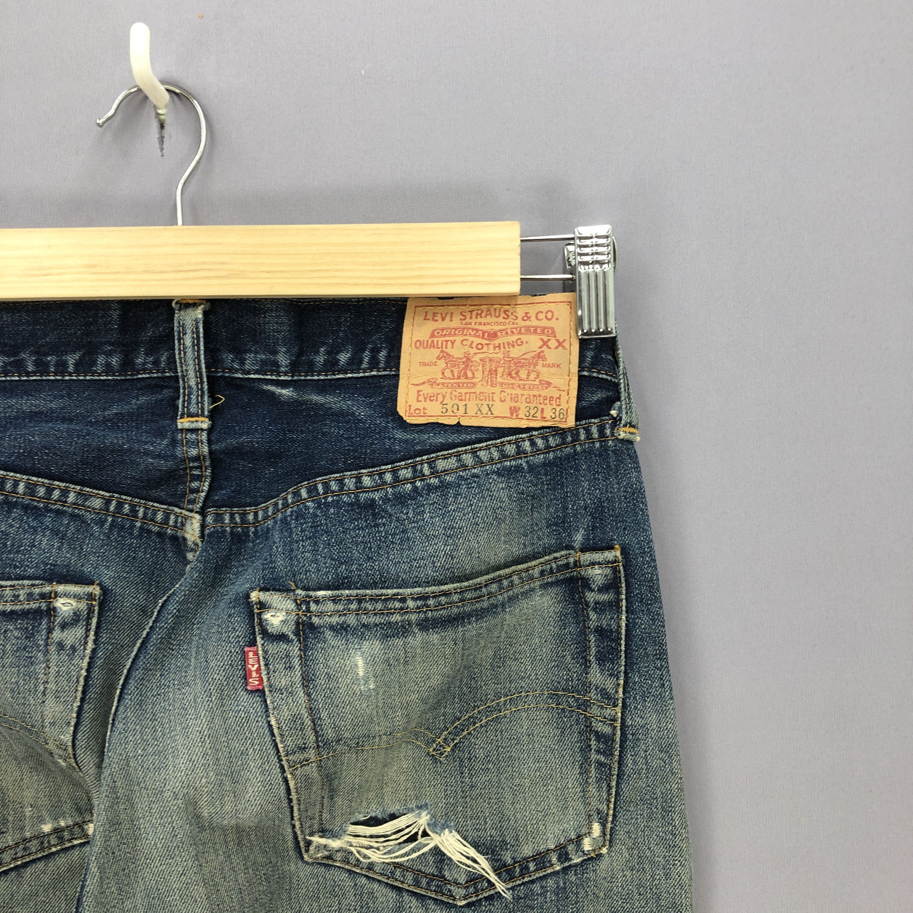 Levi's Vintage 80s Levi's 501xx Selvedge Distressed Jeans Denim Size US 30 / EU 46 - 5 Thumbnail
