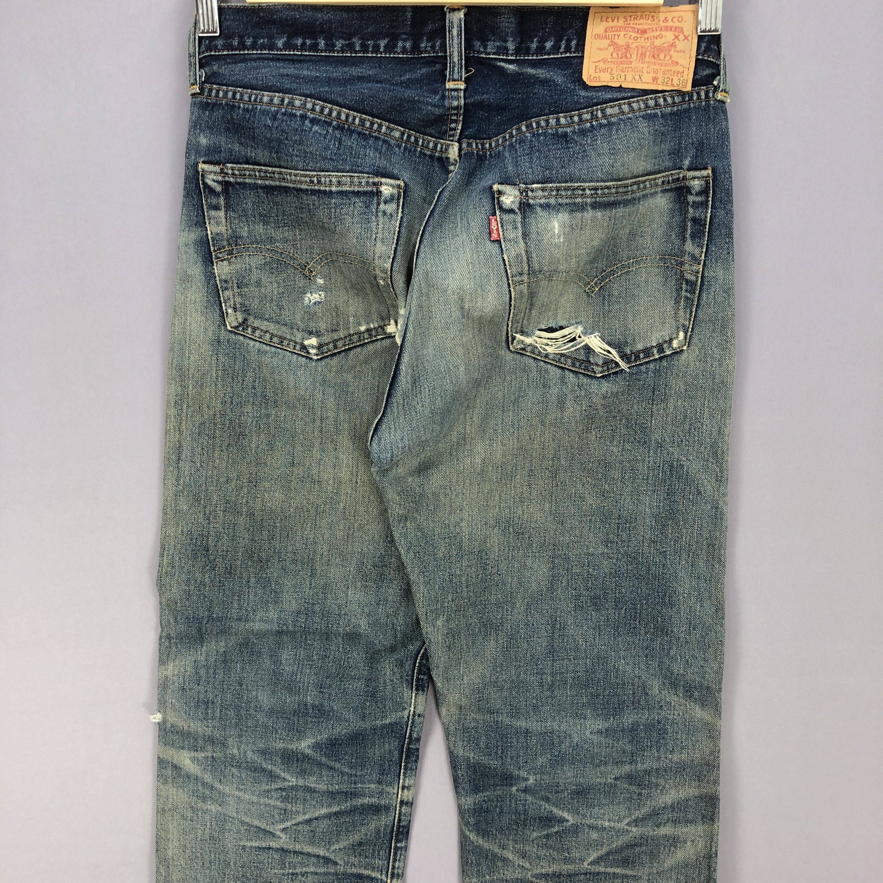 Levi's Vintage 80s Levi's 501xx Selvedge Distressed Jeans Denim Size US 30 / EU 46 - 4 Thumbnail