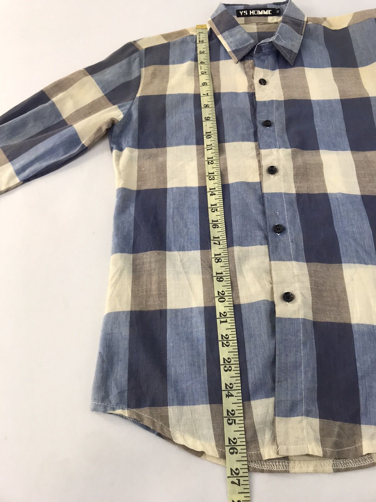 Japanese Brand YS Homme Yohji Yamamoto Flannel Shirt Rare Plaid Check Size S / US 4 / IT 40 - 9 Thumbnail