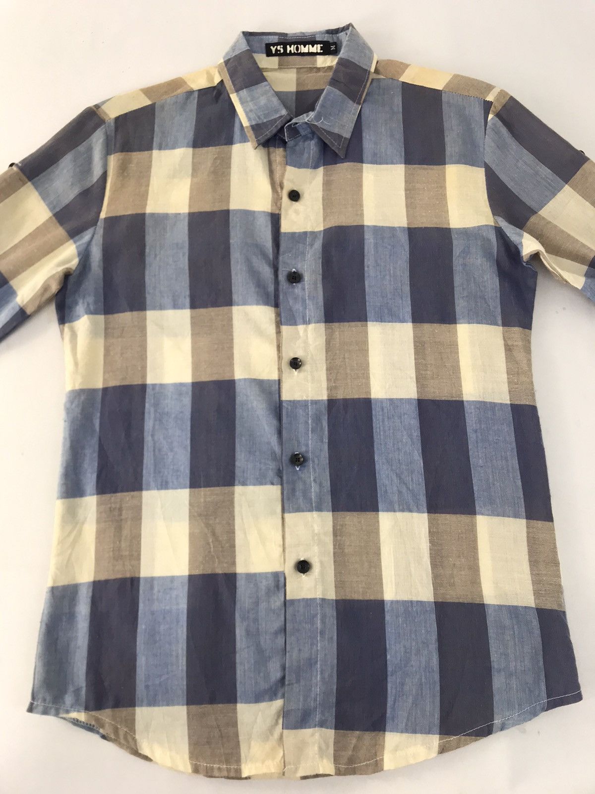 Japanese Brand YS Homme Yohji Yamamoto Flannel Shirt Rare Plaid Check Size S / US 4 / IT 40 - 2 Thumbnail