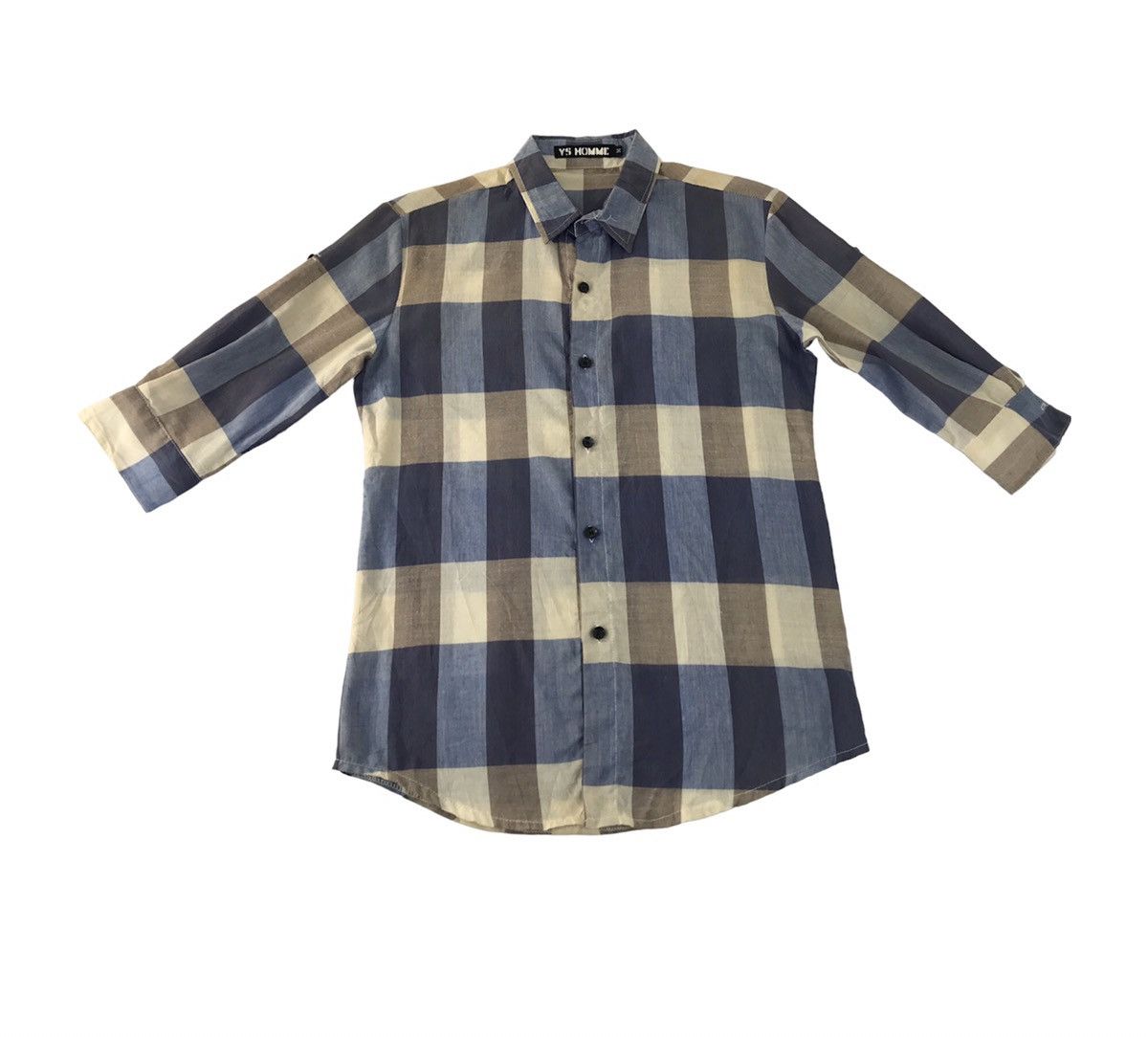Japanese Brand YS Homme Yohji Yamamoto Flannel Shirt Rare Plaid Check Size S / US 4 / IT 40 - 1 Thumbnail