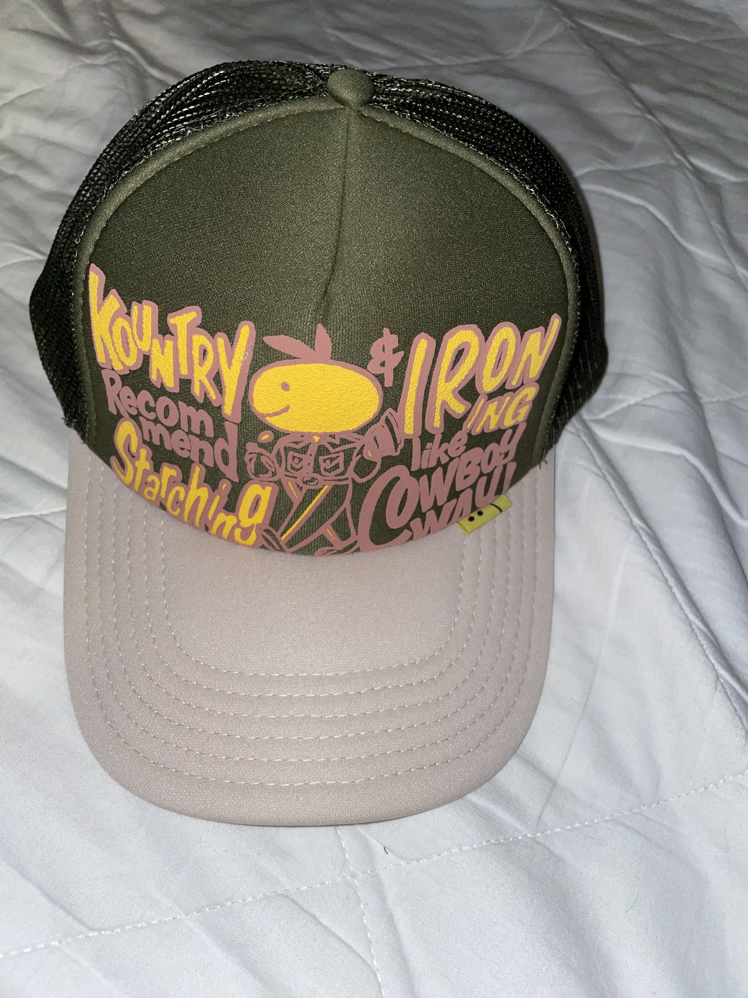 Kapital CONEYCOWBOWY TRUCKER CAP - DARK GREEN X ECRU Size ONE SIZE - 1 Thumbnail
