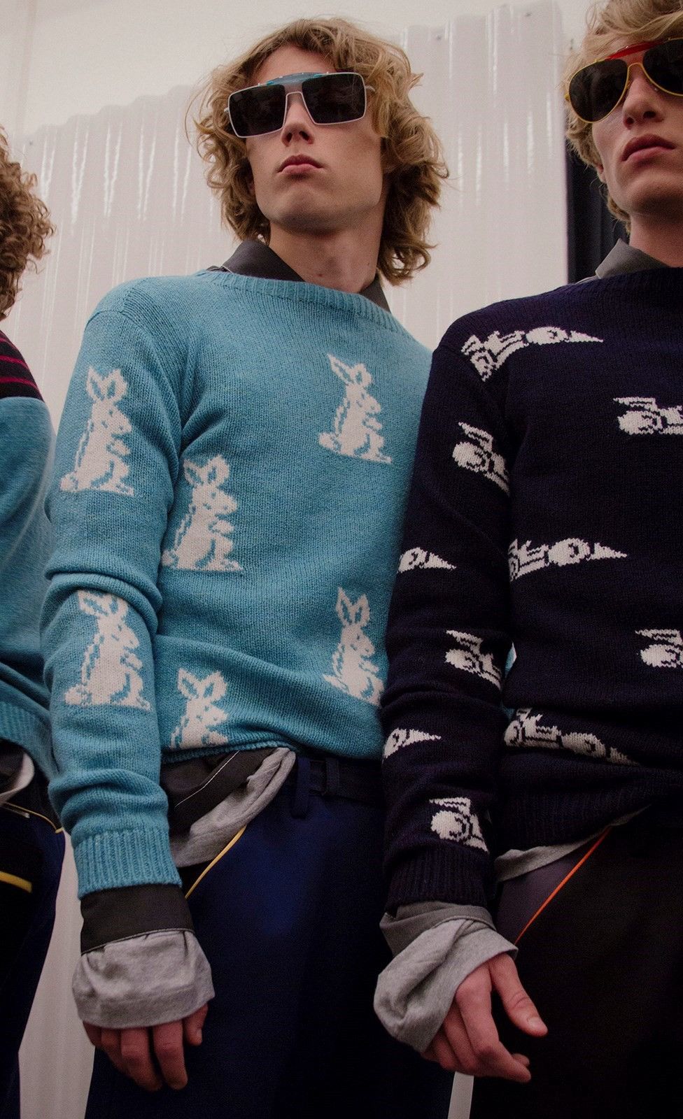 Prada Prada SS16 Runway Bunny Rabbit Pattern Wool Sweater Grailed