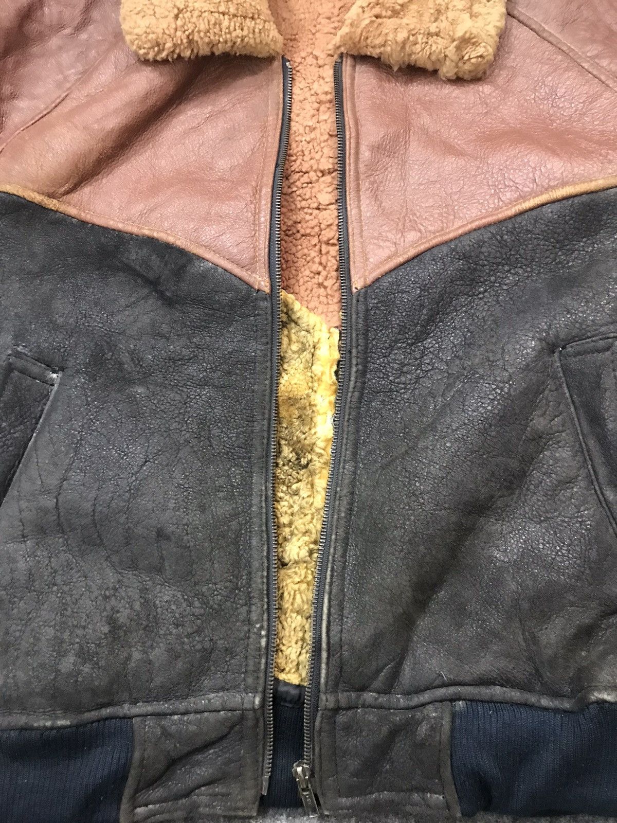 Genuine Leather × Japanese Brand × Vintage 80s 90s Eclat Jeans Classic Leather Bomber Sherpa Inner Size US L / EU 52-54 / 3 - 4 Thumbnail
