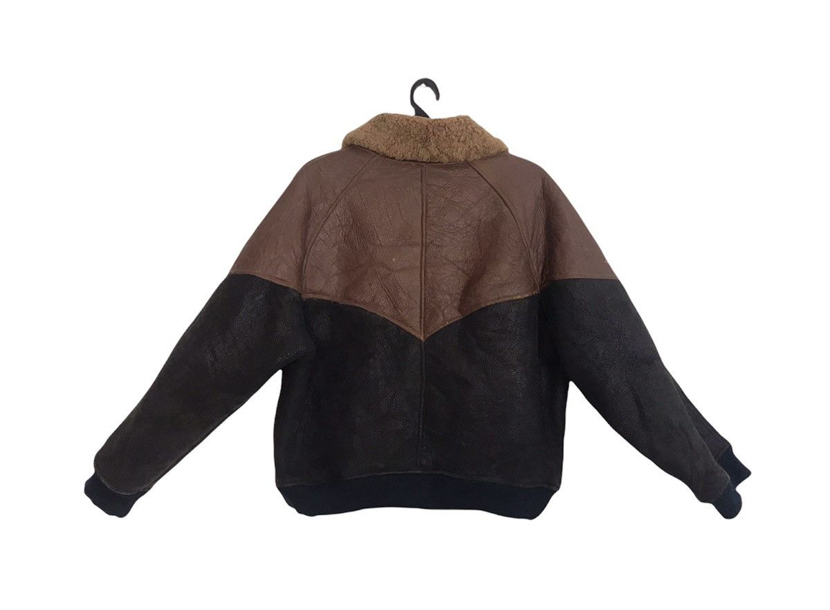 Genuine Leather × Japanese Brand × Vintage 80s 90s Eclat Jeans Classic Leather Bomber Sherpa Inner Size US L / EU 52-54 / 3 - 5 Thumbnail
