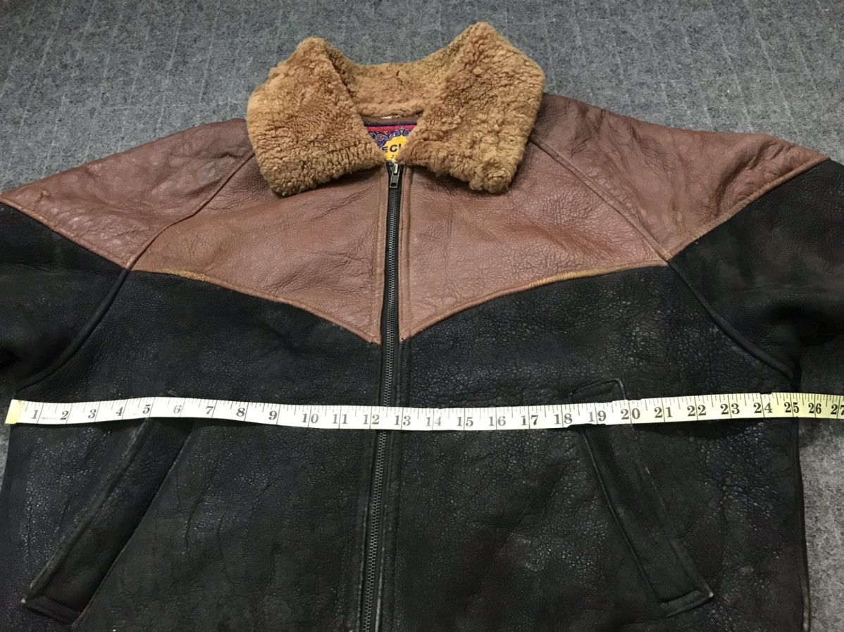 Genuine Leather × Japanese Brand × Vintage 80s 90s Eclat Jeans Classic Leather Bomber Sherpa Inner Size US L / EU 52-54 / 3 - 10 Thumbnail
