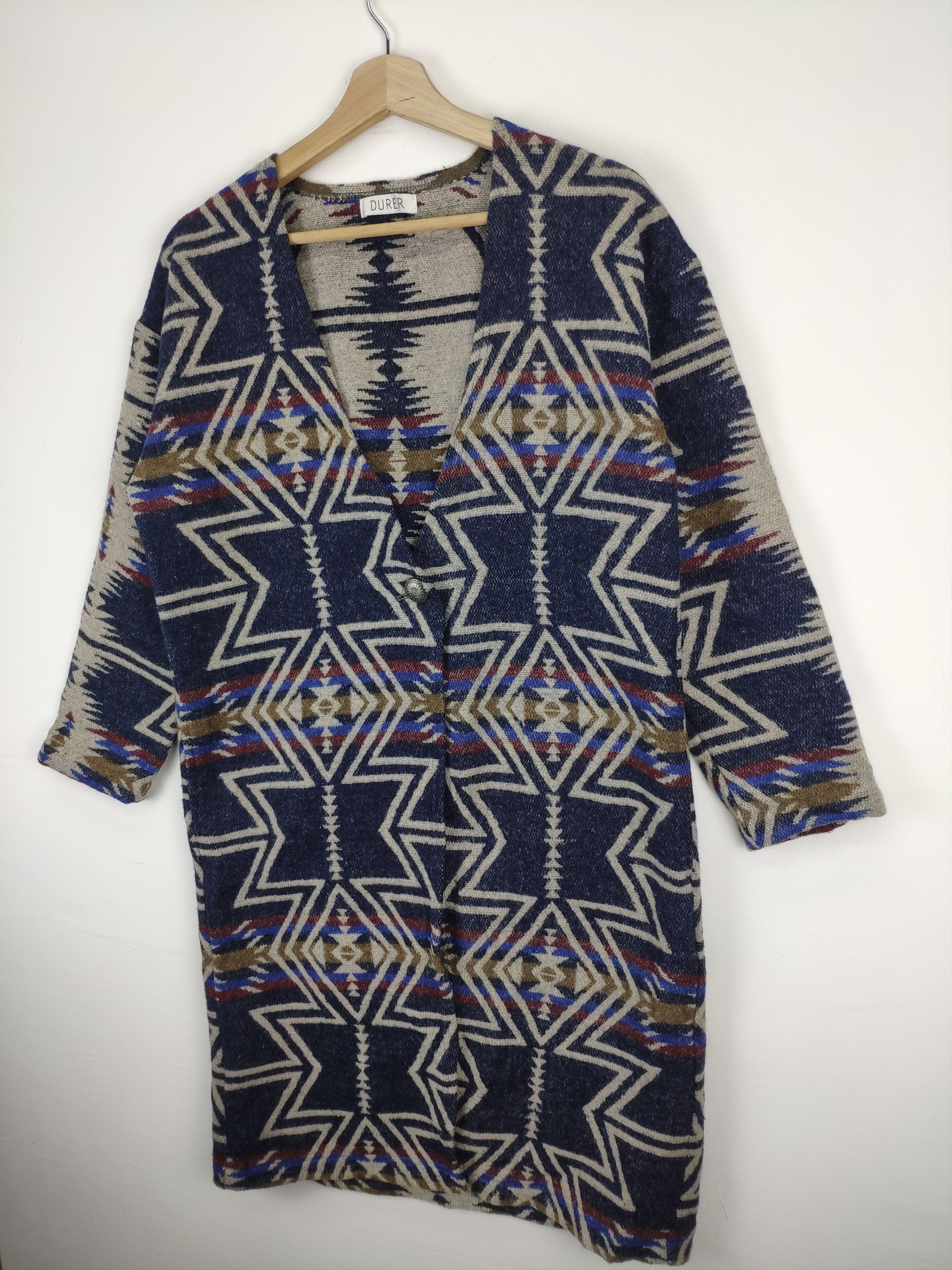 Japanese Brand Vintage Wool Knit Cardigan Navajo Native Durer Size M / US 6-8 / IT 42-44 - 2 Thumbnail