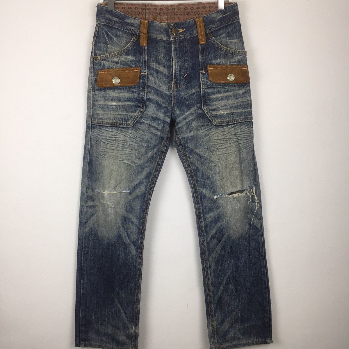 Edwin × Japanese Brand Edwin bush pants distressed denim blue faded jeans Size US 32 / EU 48 - 1 Thumbnail
