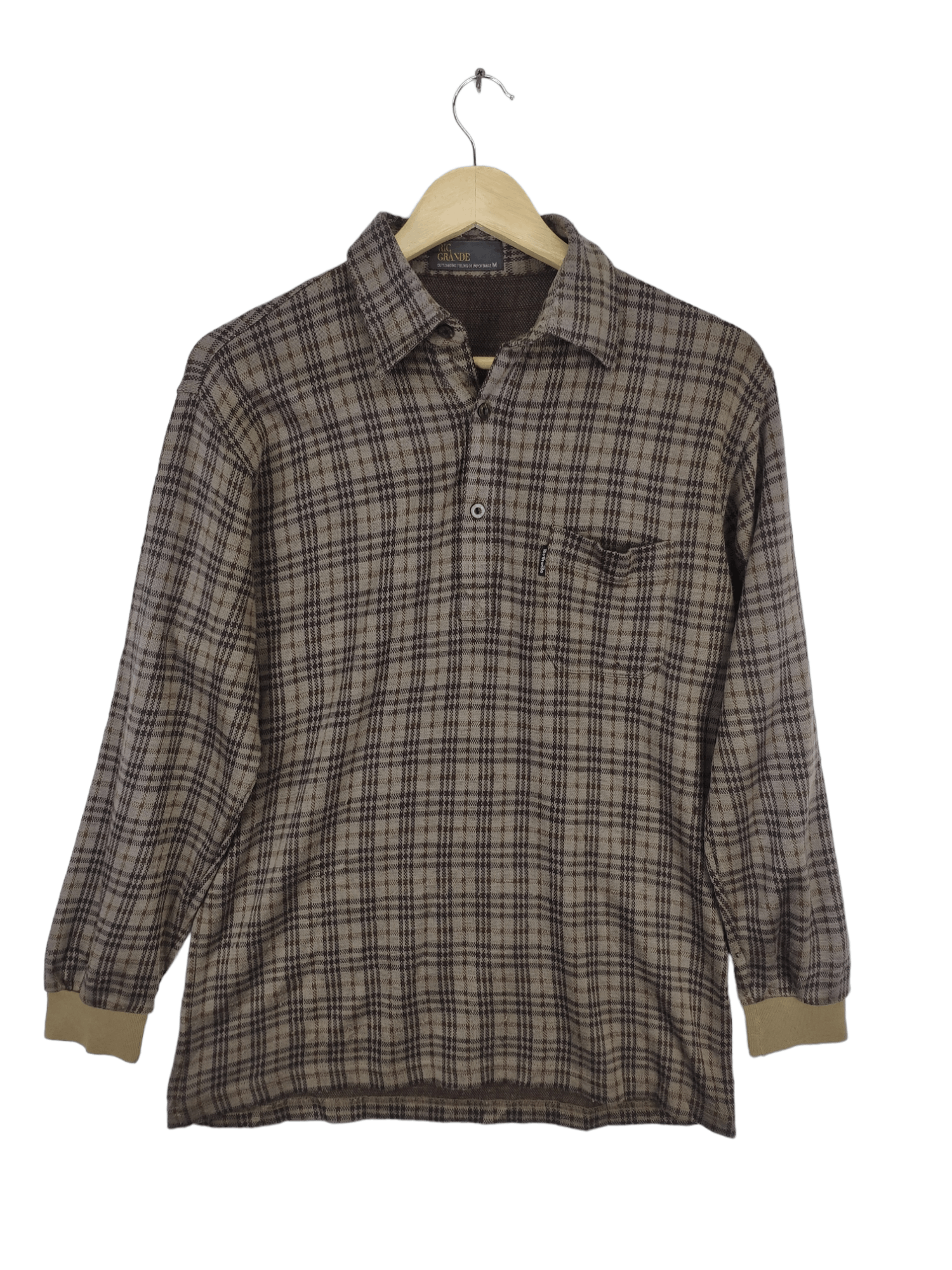 Japanese Brand × Vintage Vintage Wool Polo Shirt Long Sleeve Unbranded Size US M / EU 48-50 / 2 - 1 Thumbnail