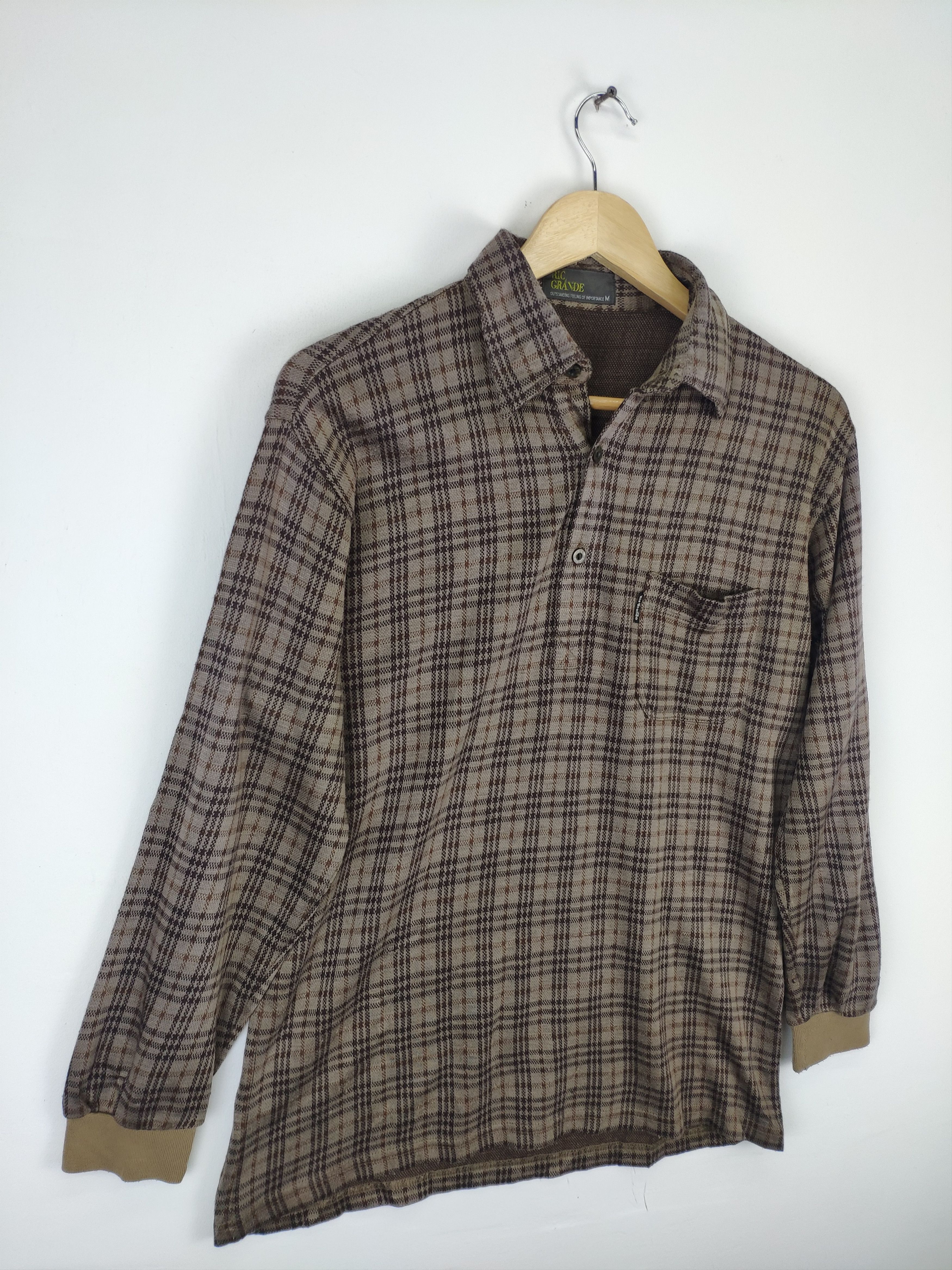 Japanese Brand × Vintage Vintage Wool Polo Shirt Long Sleeve Unbranded Size US M / EU 48-50 / 2 - 6 Thumbnail
