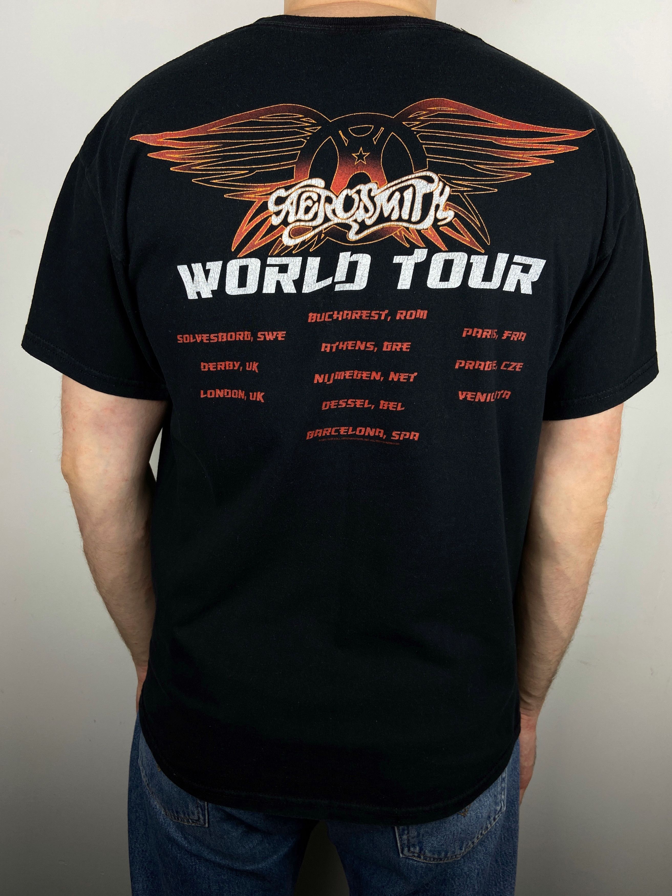 Band Tees Vintage Aerosmith Tour Rock Band Graphic T Shirt Tee Size US L / EU 52-54 / 3 - 4 Thumbnail