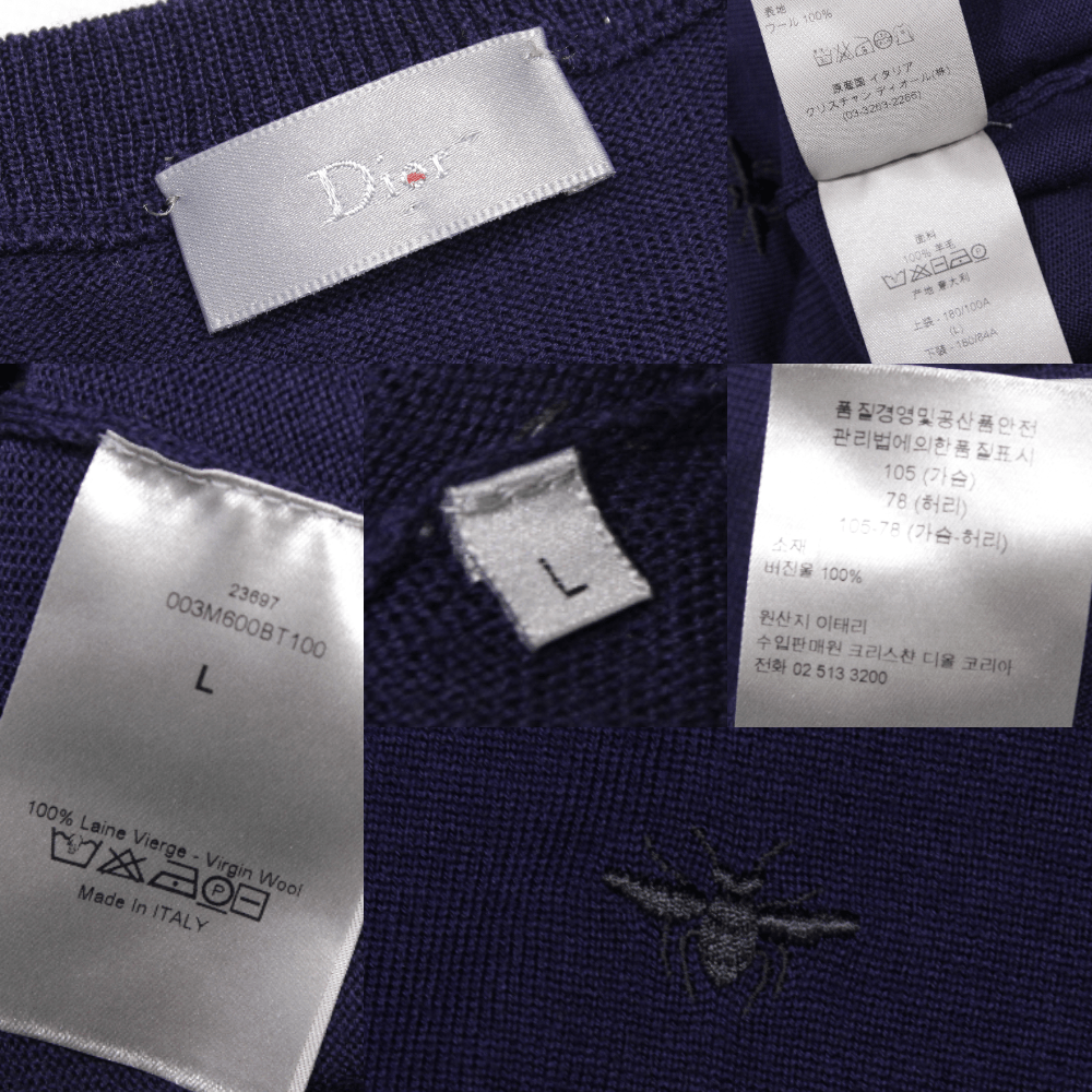 Dior Homme Bee Logo Embroidered Wool Sweater Size US L / EU 52-54 / 3 - 10 Thumbnail