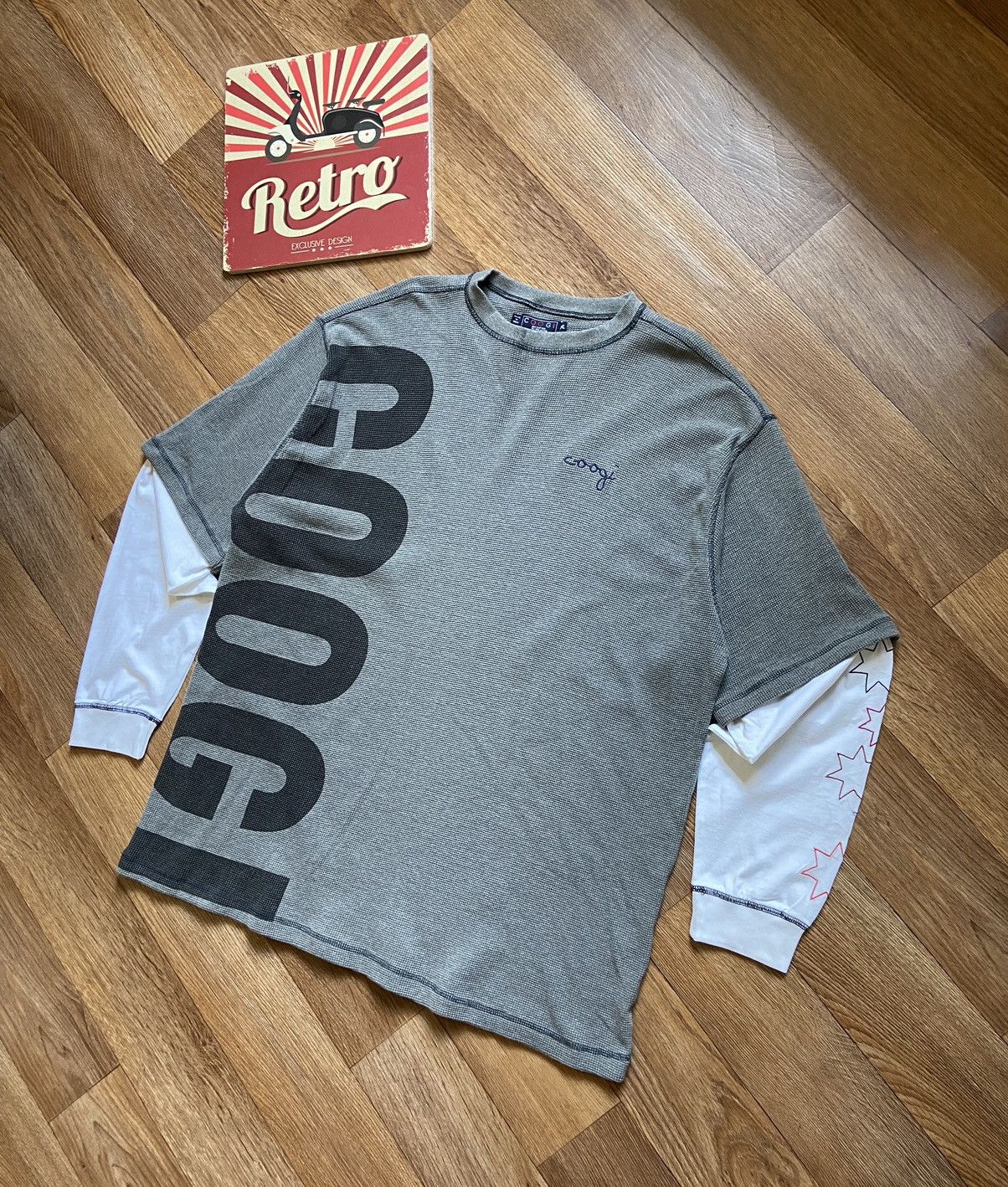 Coogi × Vintage Vintage Coogi Big Logo Sleeve Stars Sweatshirt Size US XXL / EU 58 / 5 - 2 Thumbnail