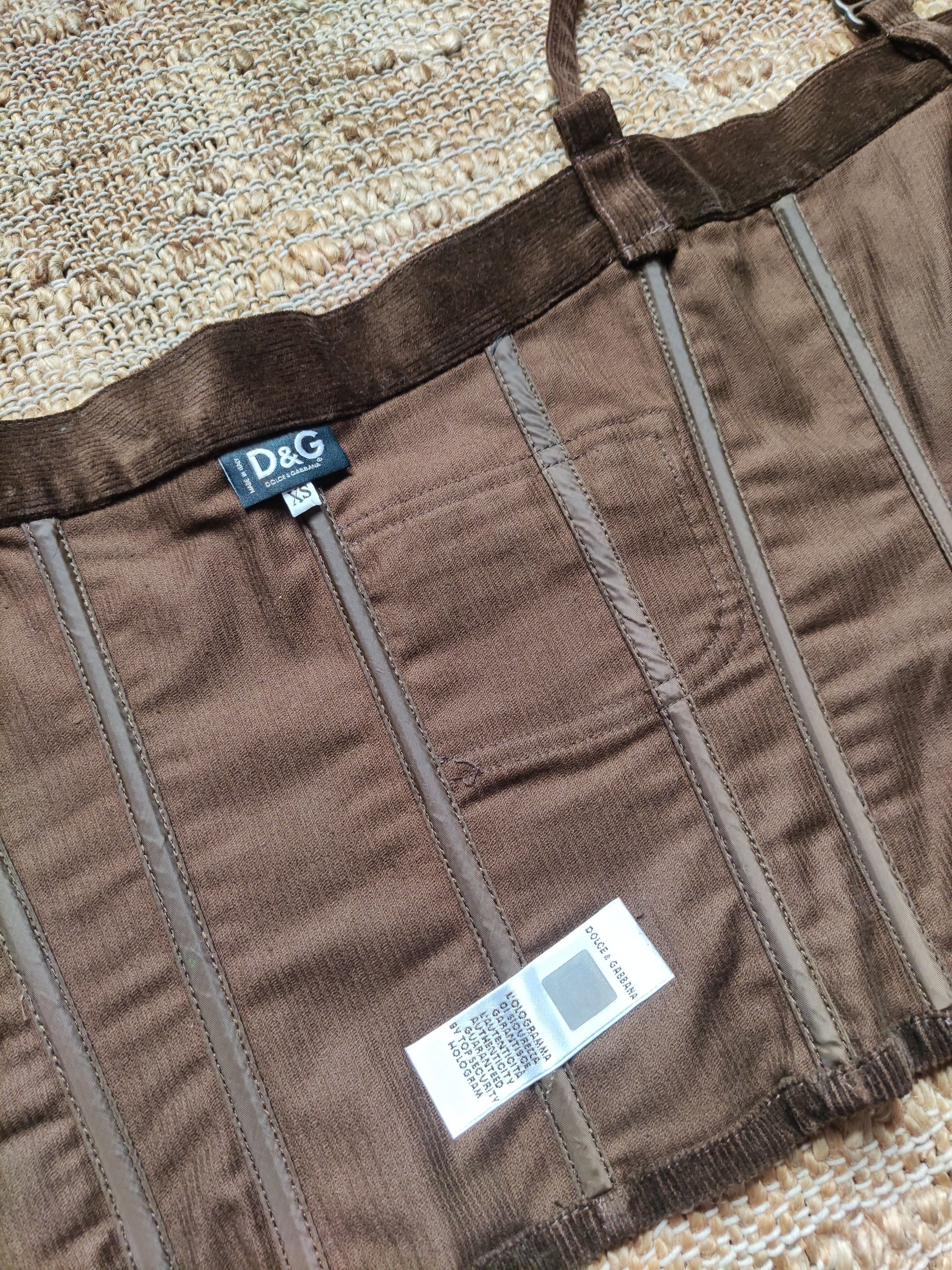 Dolce & Gabbana D&G Dolce and Gabbana Corduroy Cord Bustier Cargo Top Corset Size XS / US 0-2 / IT 36-38 - 11 Thumbnail