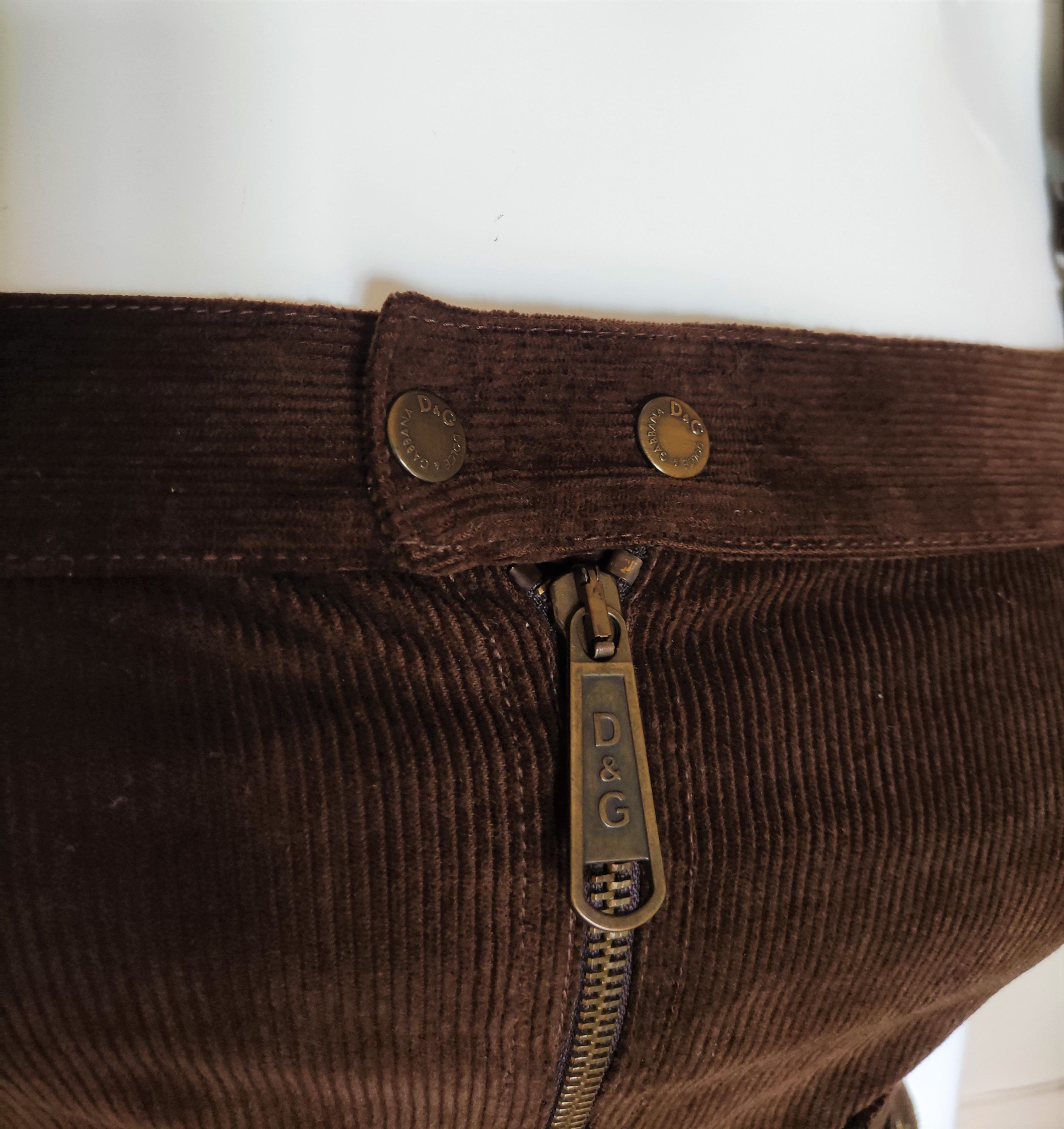 Dolce & Gabbana D&G Dolce and Gabbana Corduroy Cord Bustier Cargo Top Corset Size XS / US 0-2 / IT 36-38 - 6 Thumbnail