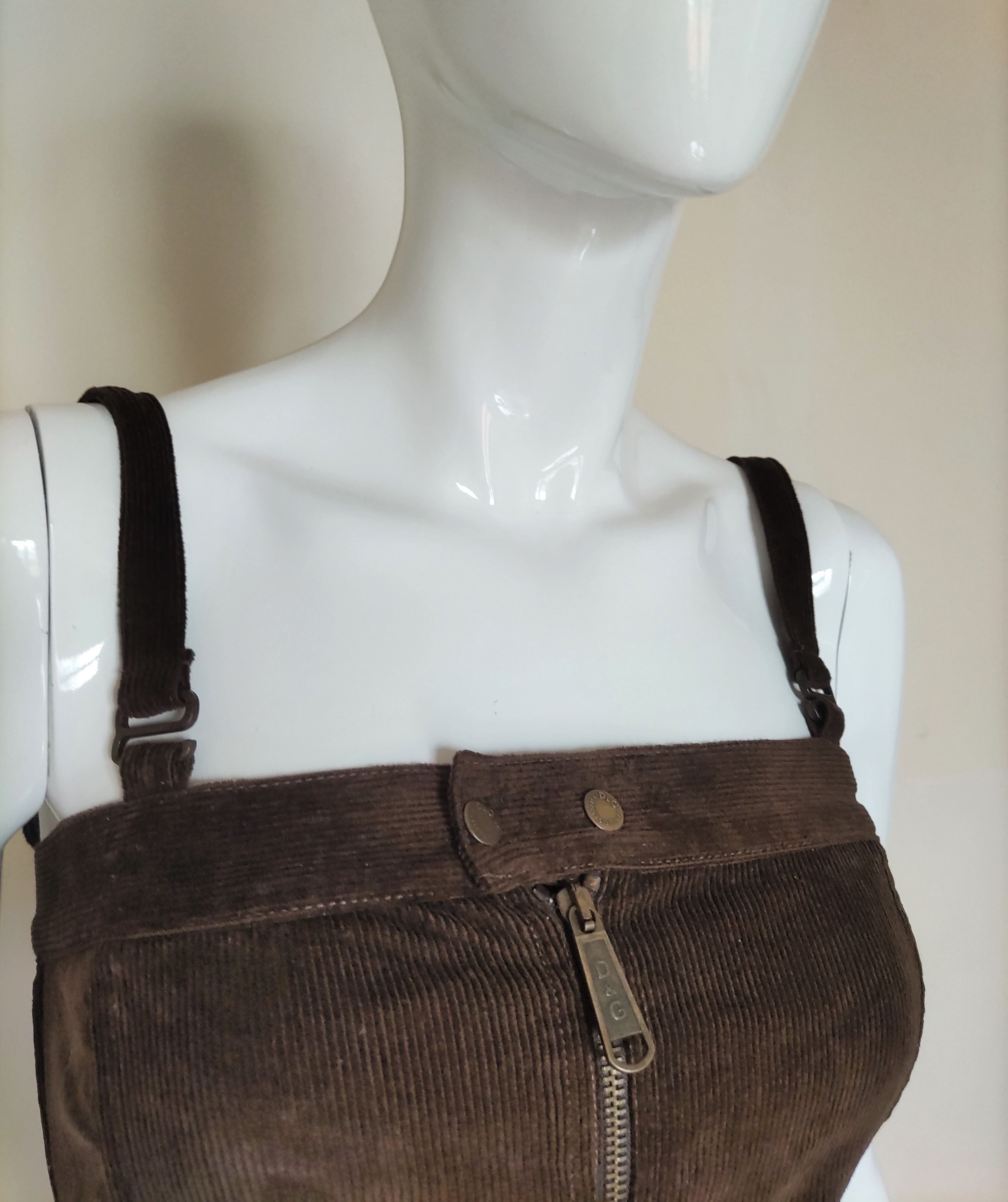 Dolce & Gabbana D&G Dolce and Gabbana Corduroy Cord Bustier Cargo Top Corset Size XS / US 0-2 / IT 36-38 - 3 Thumbnail