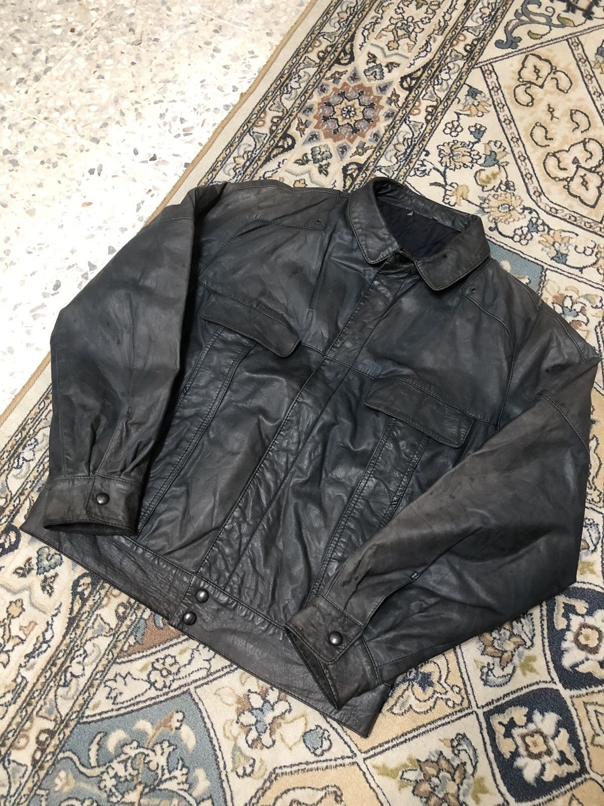 Vintage Vintage Vagrant Italian Faded Colour Leather Jackets Size US S / EU 44-46 / 1 - 2 Thumbnail