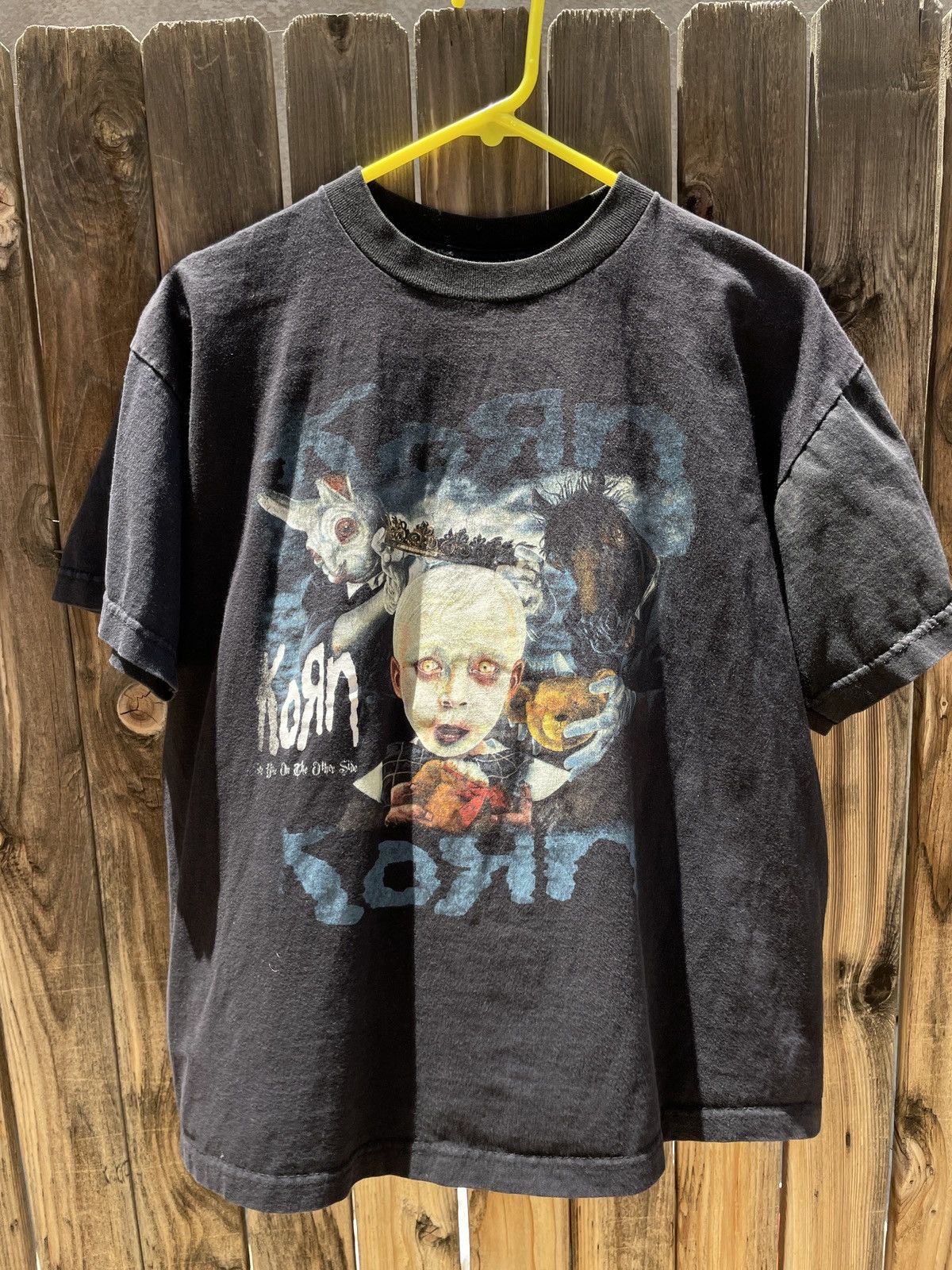 KORN band T-shirt, band T, men's XL size unclear black type Vintage Second Hand