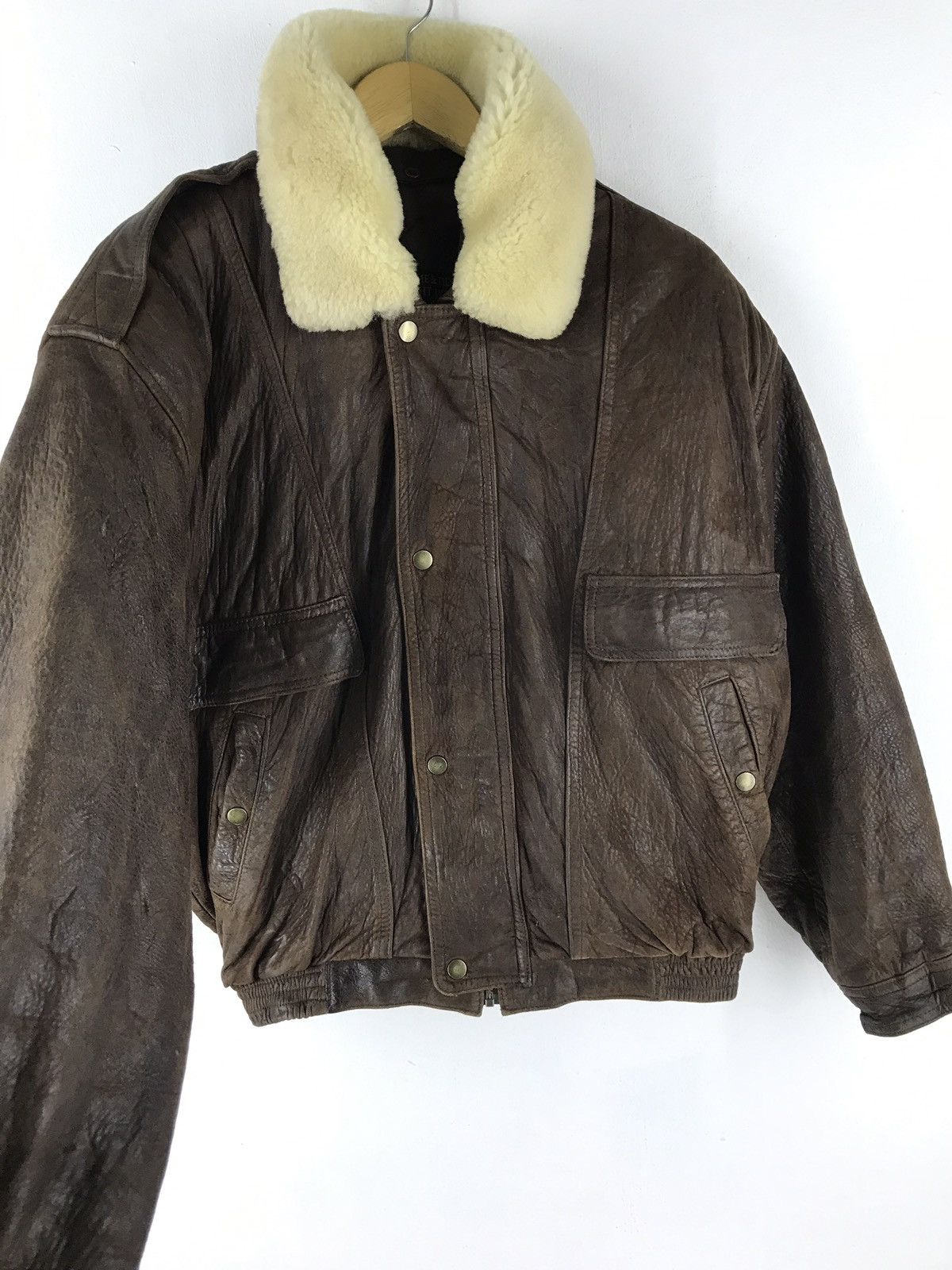 Other VTG TIME & TIDE FLIGHT JACKET SHEEP LEATHER SHERPA TRIM Size US L / EU 52-54 / 3 - 5 Thumbnail