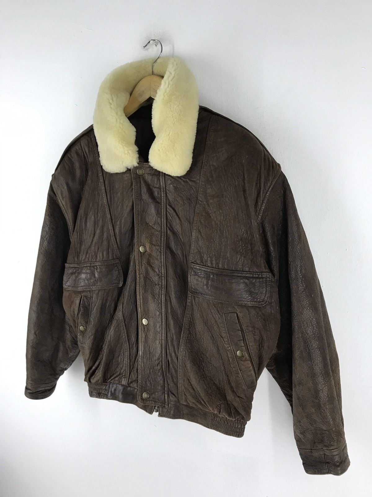 Other VTG TIME & TIDE FLIGHT JACKET SHEEP LEATHER SHERPA TRIM Size US L / EU 52-54 / 3 - 2 Thumbnail