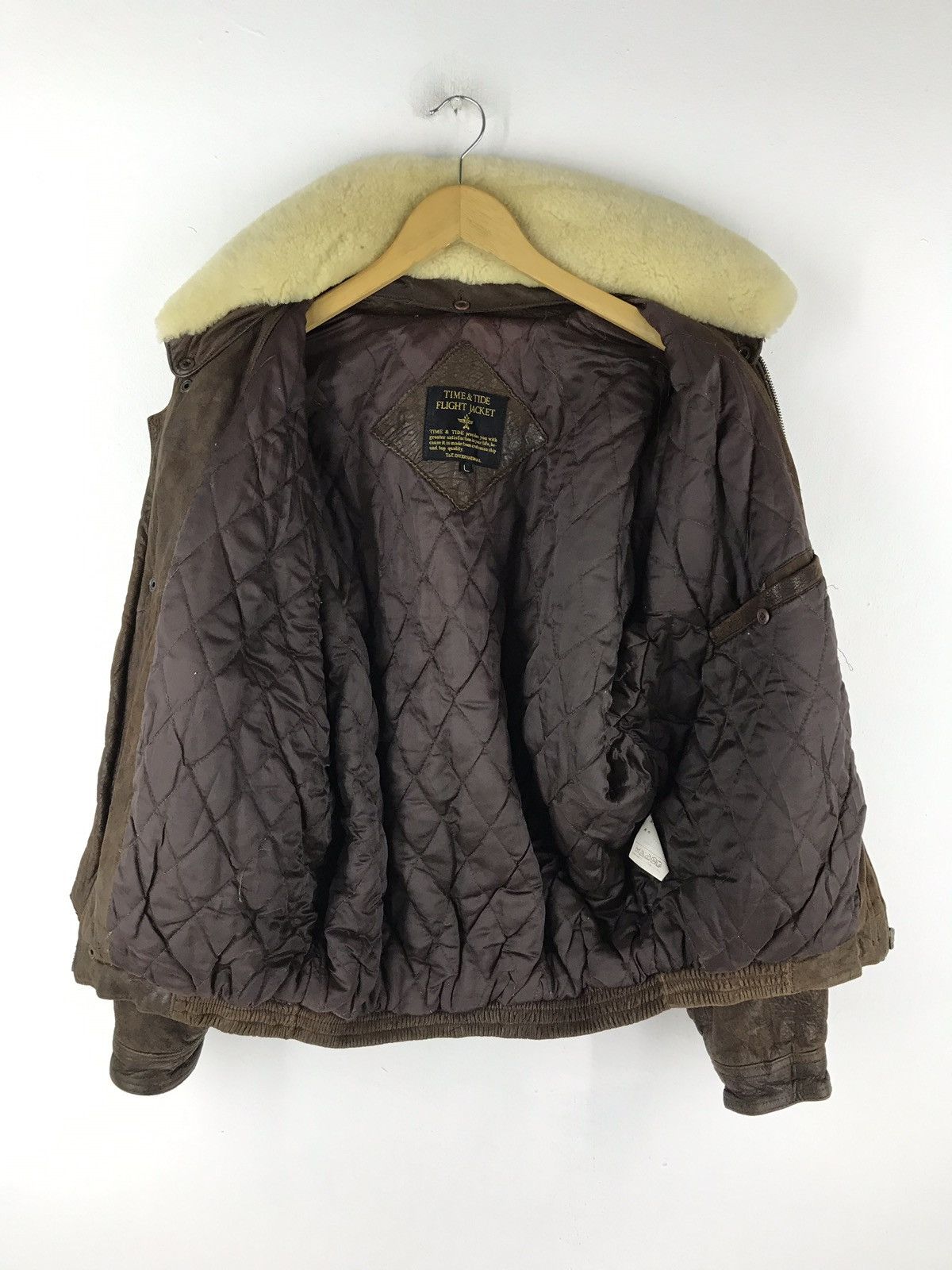 Other VTG TIME & TIDE FLIGHT JACKET SHEEP LEATHER SHERPA TRIM Size US L / EU 52-54 / 3 - 8 Thumbnail