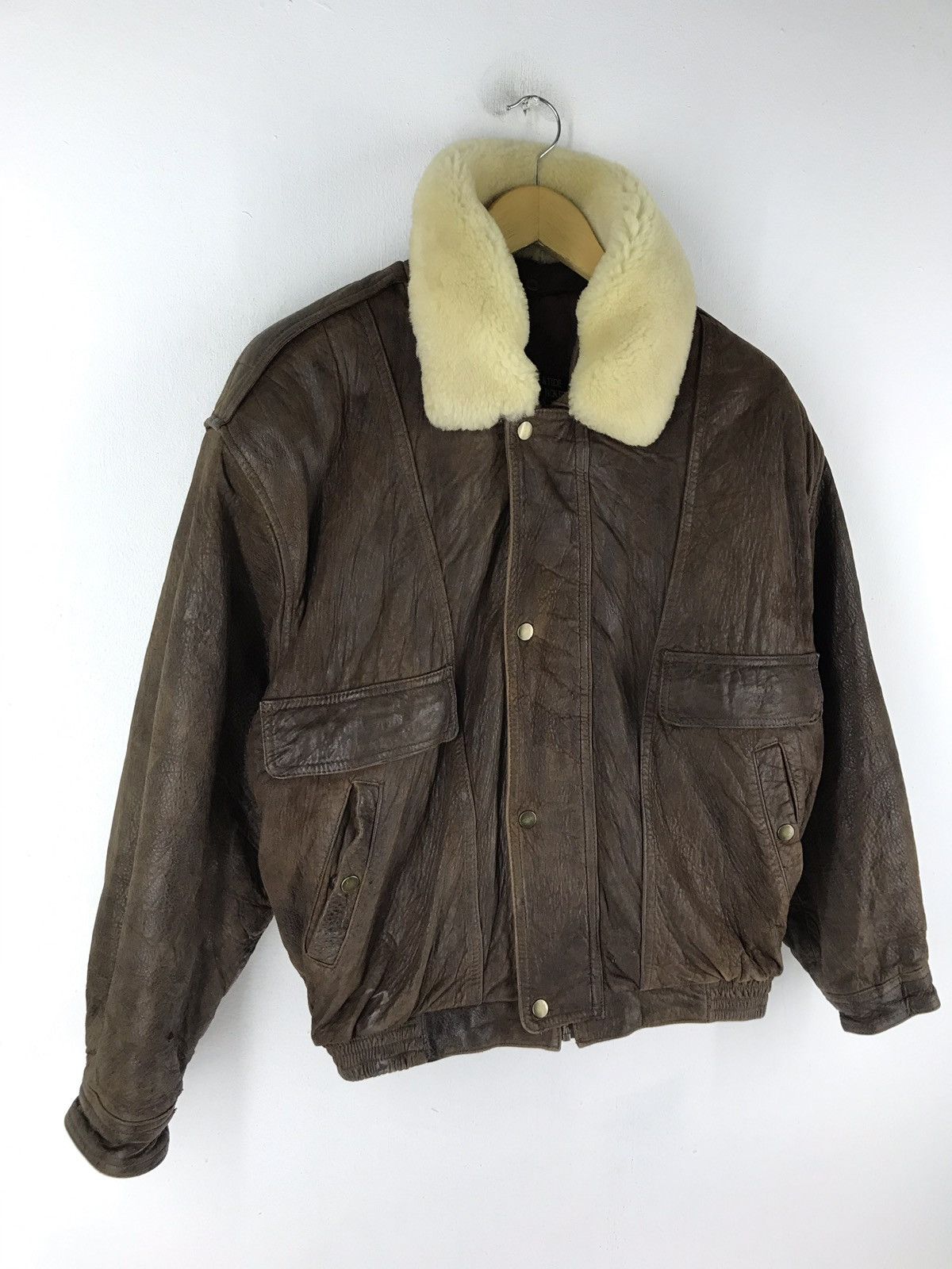 Other VTG TIME & TIDE FLIGHT JACKET SHEEP LEATHER SHERPA TRIM Size US L / EU 52-54 / 3 - 1 Thumbnail