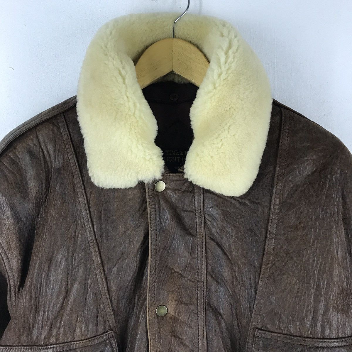 Other VTG TIME & TIDE FLIGHT JACKET SHEEP LEATHER SHERPA TRIM Size US L / EU 52-54 / 3 - 3 Thumbnail