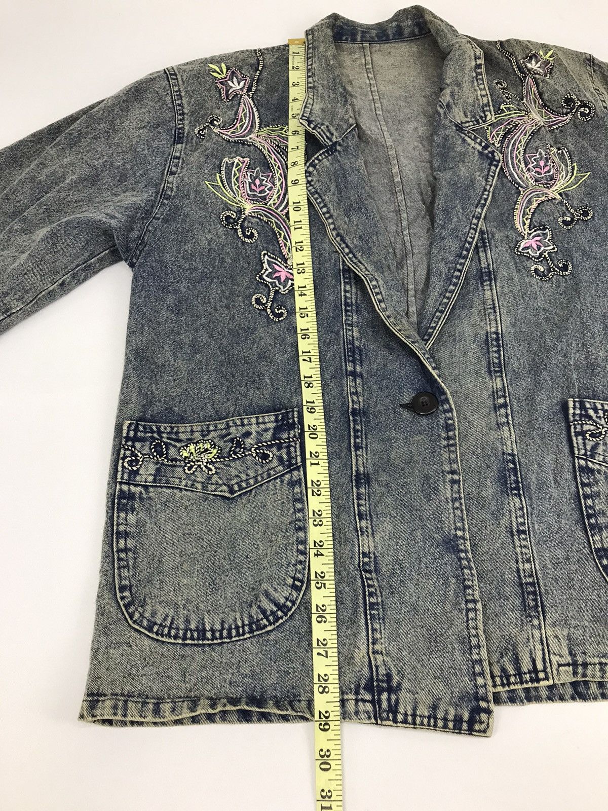 Denime Denim Jacket Coat Style Trucker Embroidery Floral Logo Size US M / EU 48-50 / 2 - 7 Thumbnail