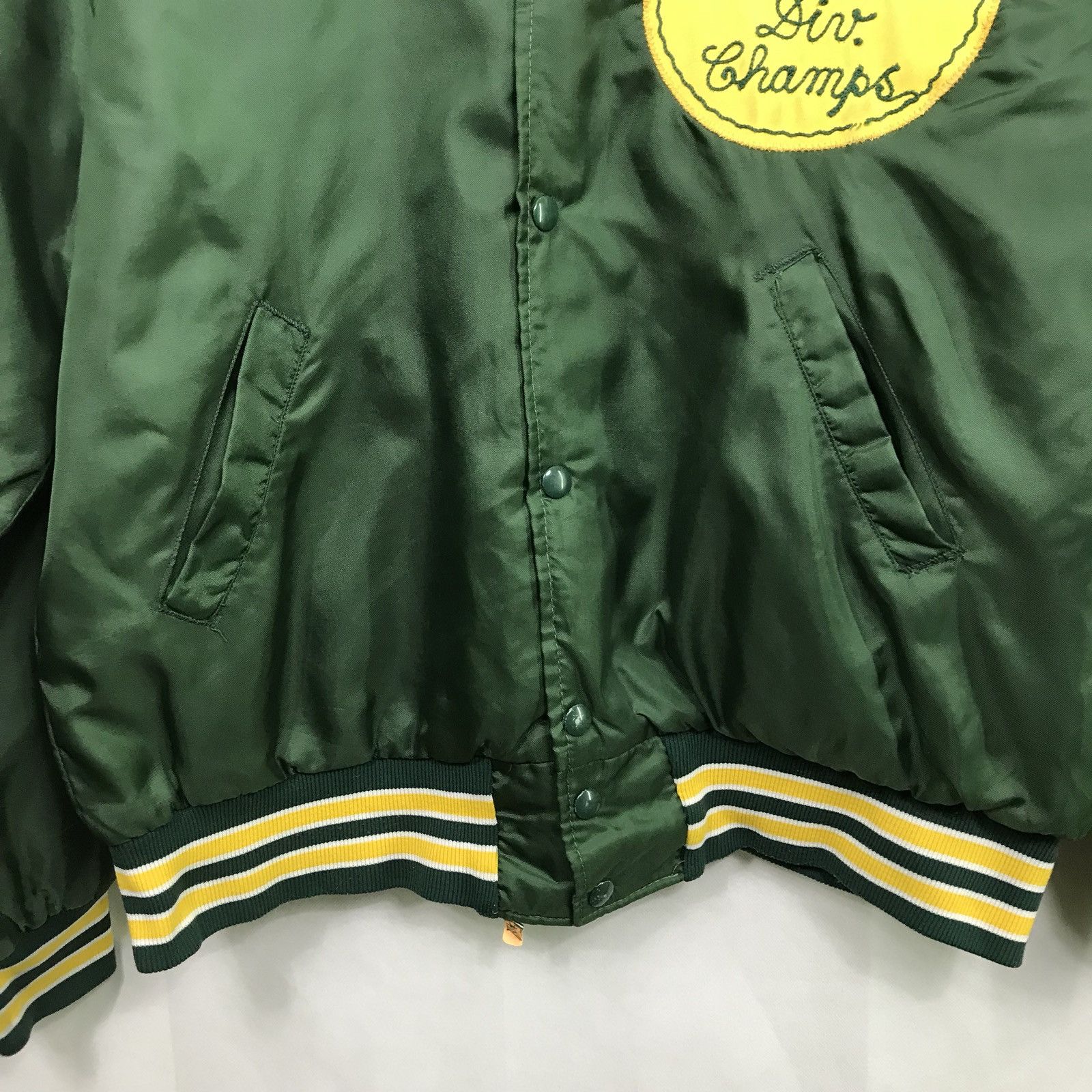 Vintage City Of Detroit Champs Snap Button Satin Jacket