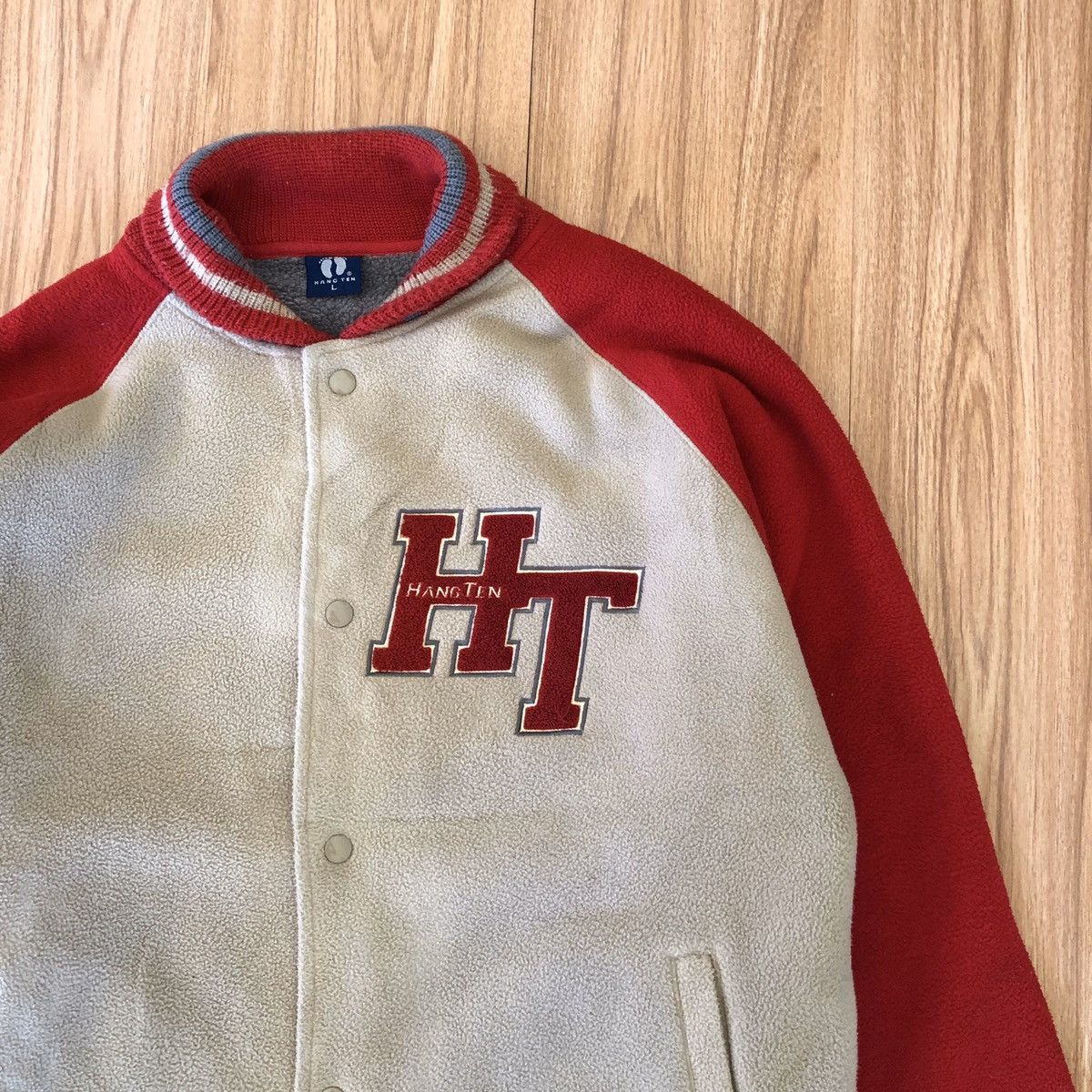 Hang Ten 🔥HANG TEN FLEECE SHERPA LINED VARSITY BOMBER JACKET Size US L / EU 52-54 / 3 - 4 Thumbnail