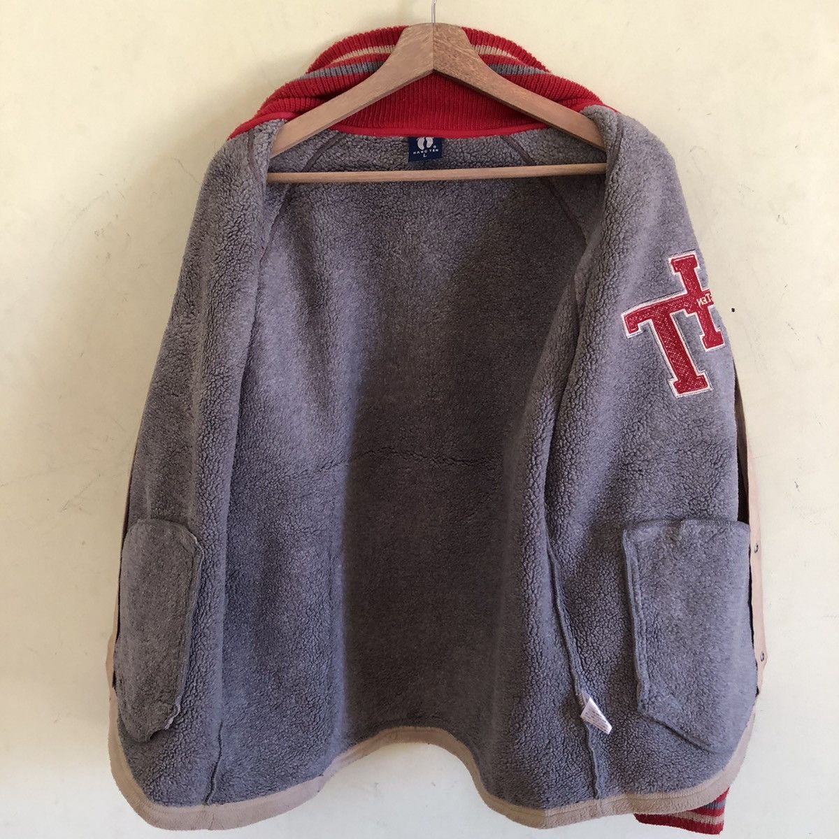 Hang Ten 🔥HANG TEN FLEECE SHERPA LINED VARSITY BOMBER JACKET Size US L / EU 52-54 / 3 - 11 Thumbnail