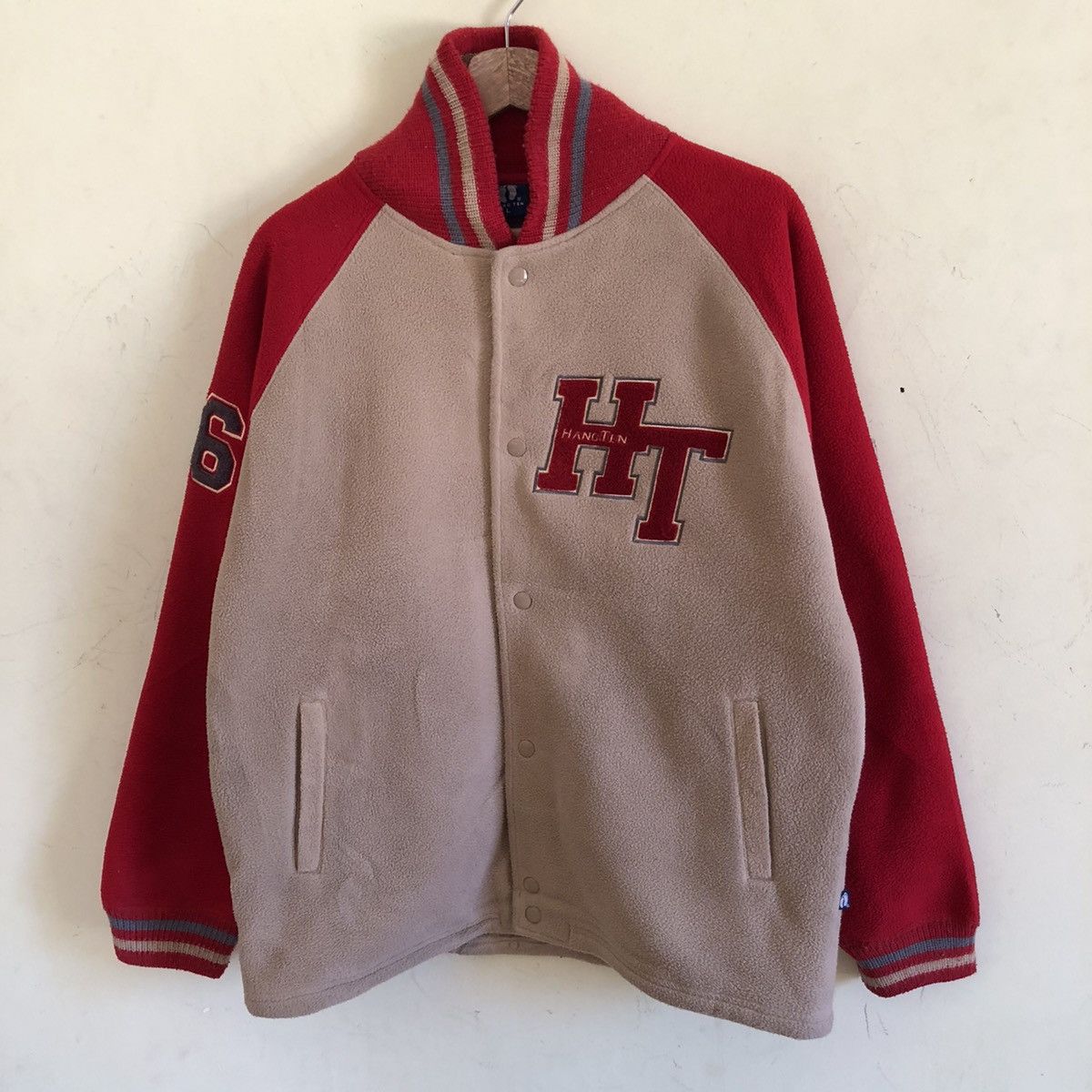 Hang Ten 🔥HANG TEN FLEECE SHERPA LINED VARSITY BOMBER JACKET Size US L / EU 52-54 / 3 - 10 Thumbnail