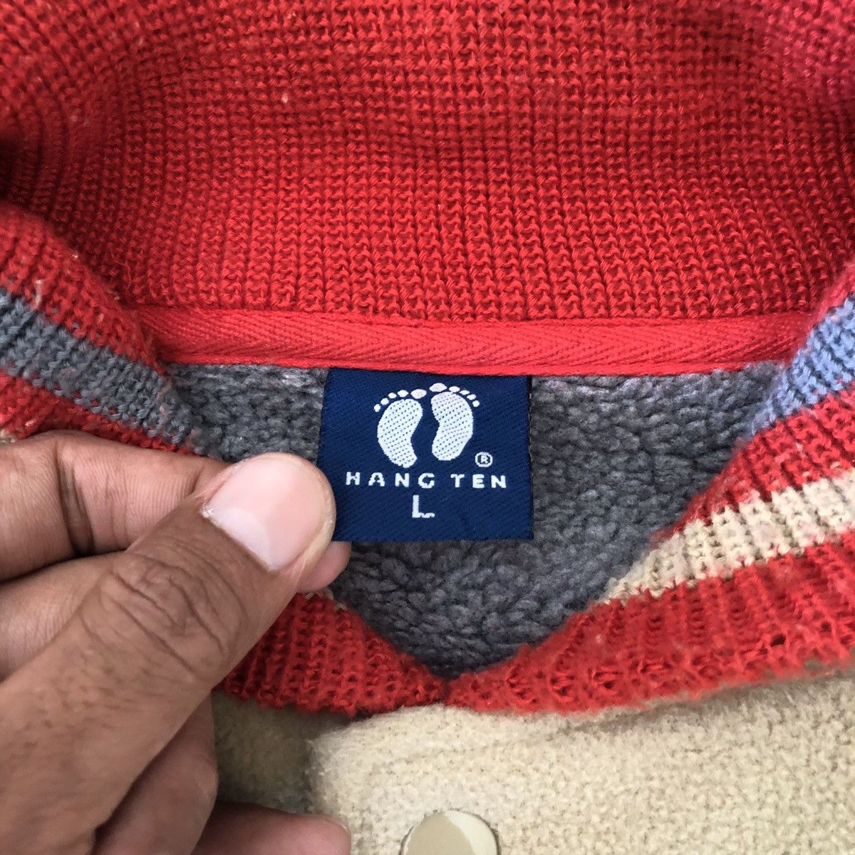 Hang Ten 🔥HANG TEN FLEECE SHERPA LINED VARSITY BOMBER JACKET Size US L / EU 52-54 / 3 - 8 Thumbnail