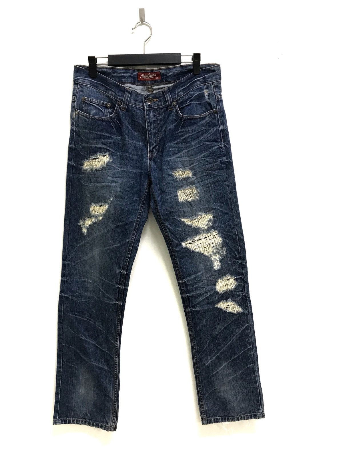 If Six Was Nine × Japanese Brand Japanese Brand Nylaus Jeans Distressed Zigzag Jeans Size US 34 / EU 50 - 1 Thumbnail