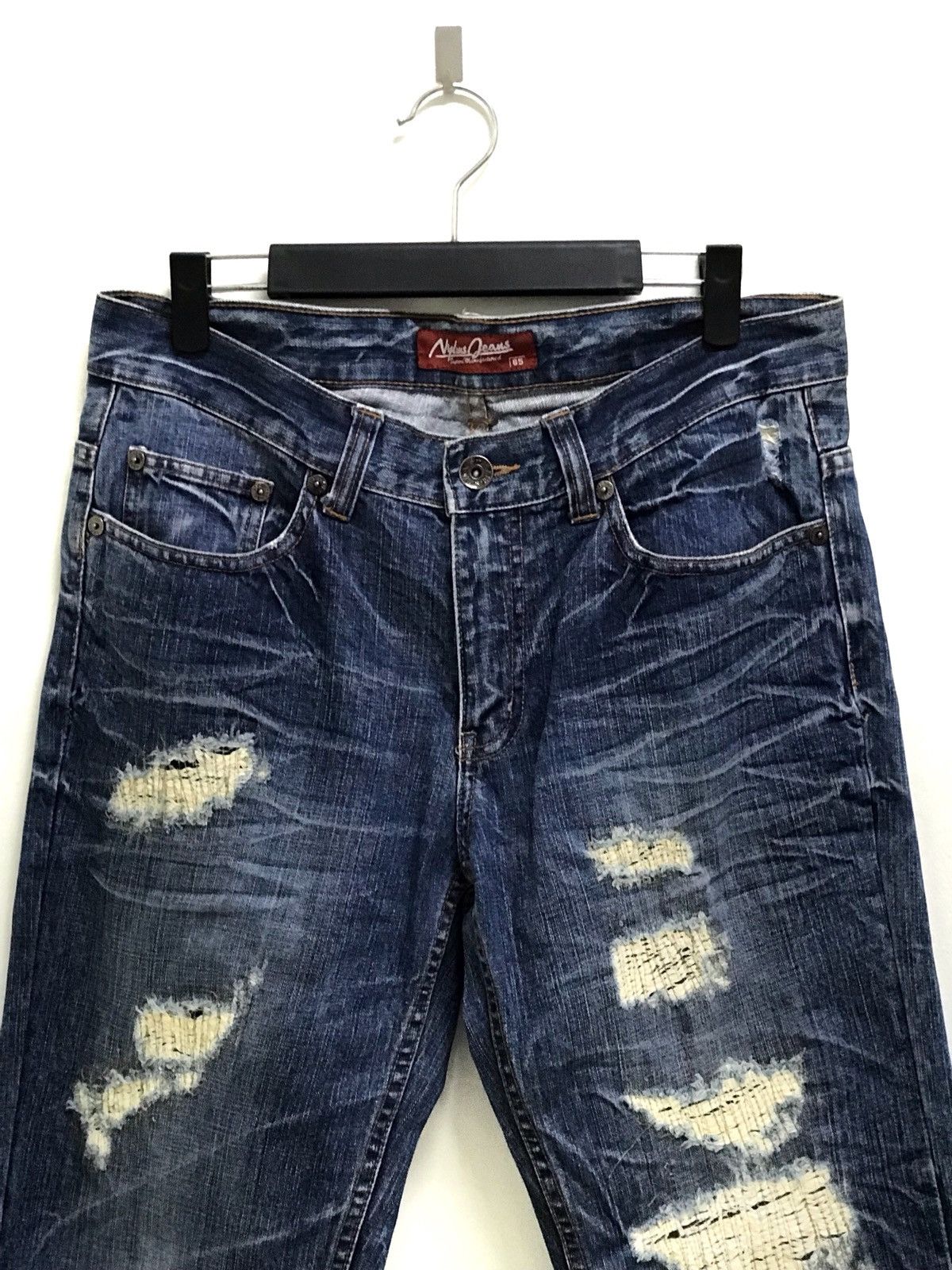 If Six Was Nine × Japanese Brand Japanese Brand Nylaus Jeans Distressed Zigzag Jeans Size US 34 / EU 50 - 2 Thumbnail