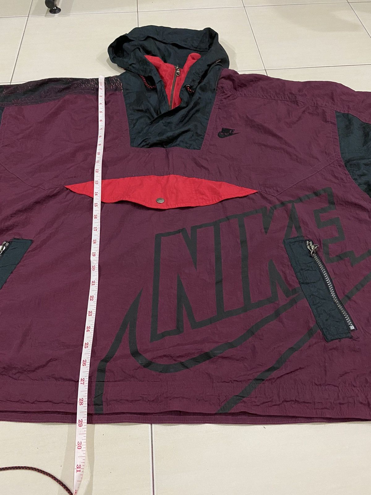 Nike Vintage Nike Hoodie Windbraker big logo swosh jacket Size US XXL / EU 58 / 5 - 20 Thumbnail
