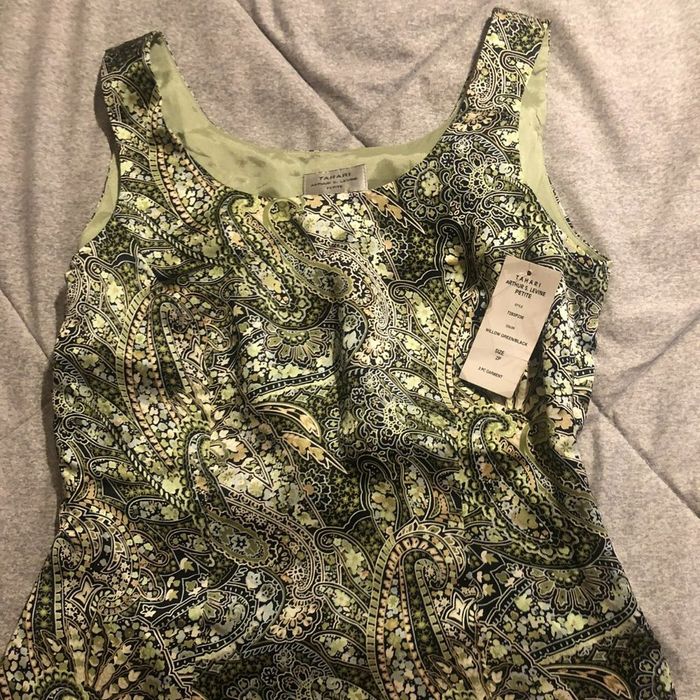 Chemisier Haut Femme Tahari Arthur S. Levine - Vert - Taille L - Neuf Avec Étiquettes