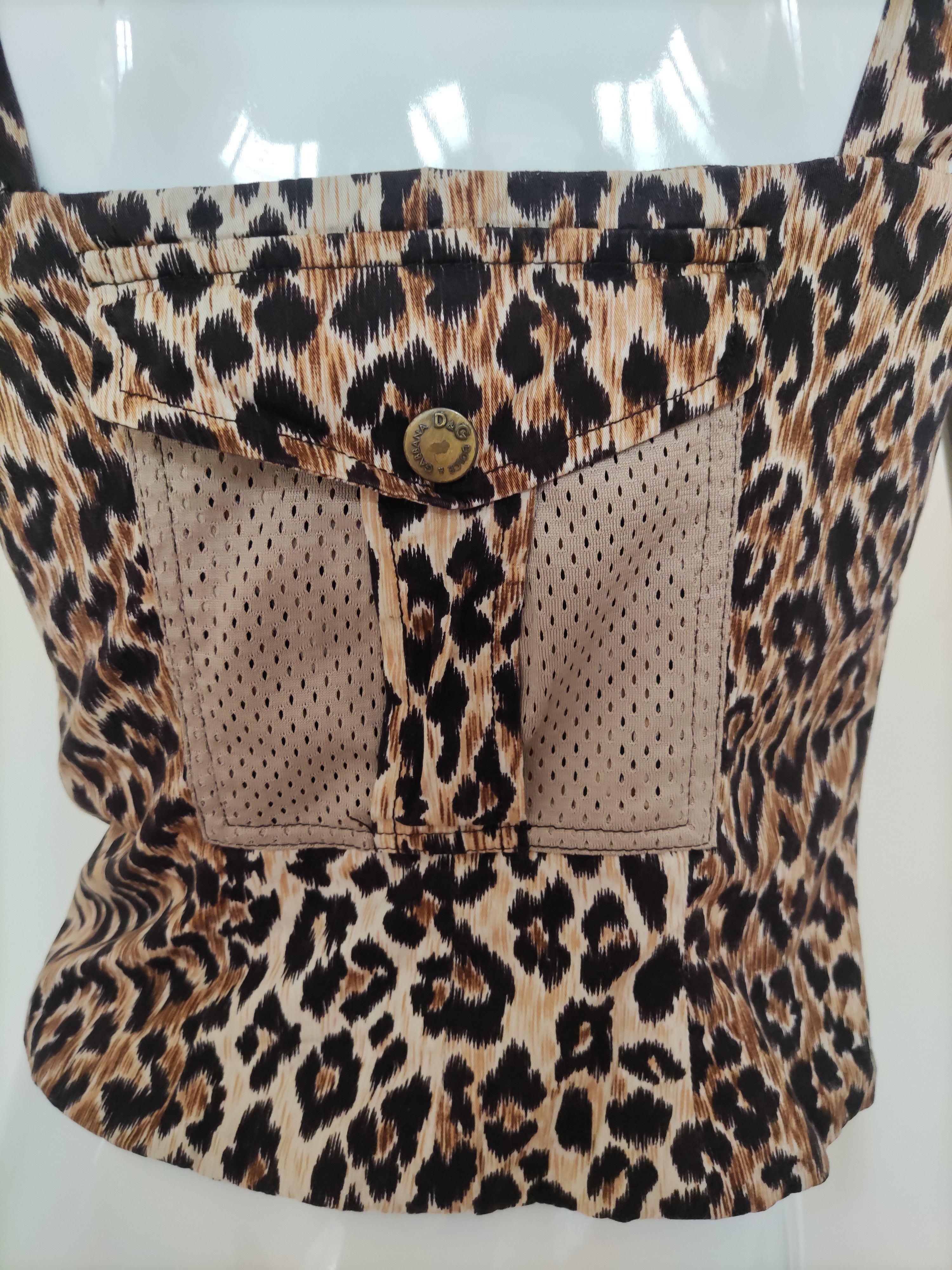 Dolce & Gabbana D&G Dolce and Gabbana Leopard Tiger Bustier Cargo Top Corset Size L / US 10 / IT 46 - 10 Thumbnail