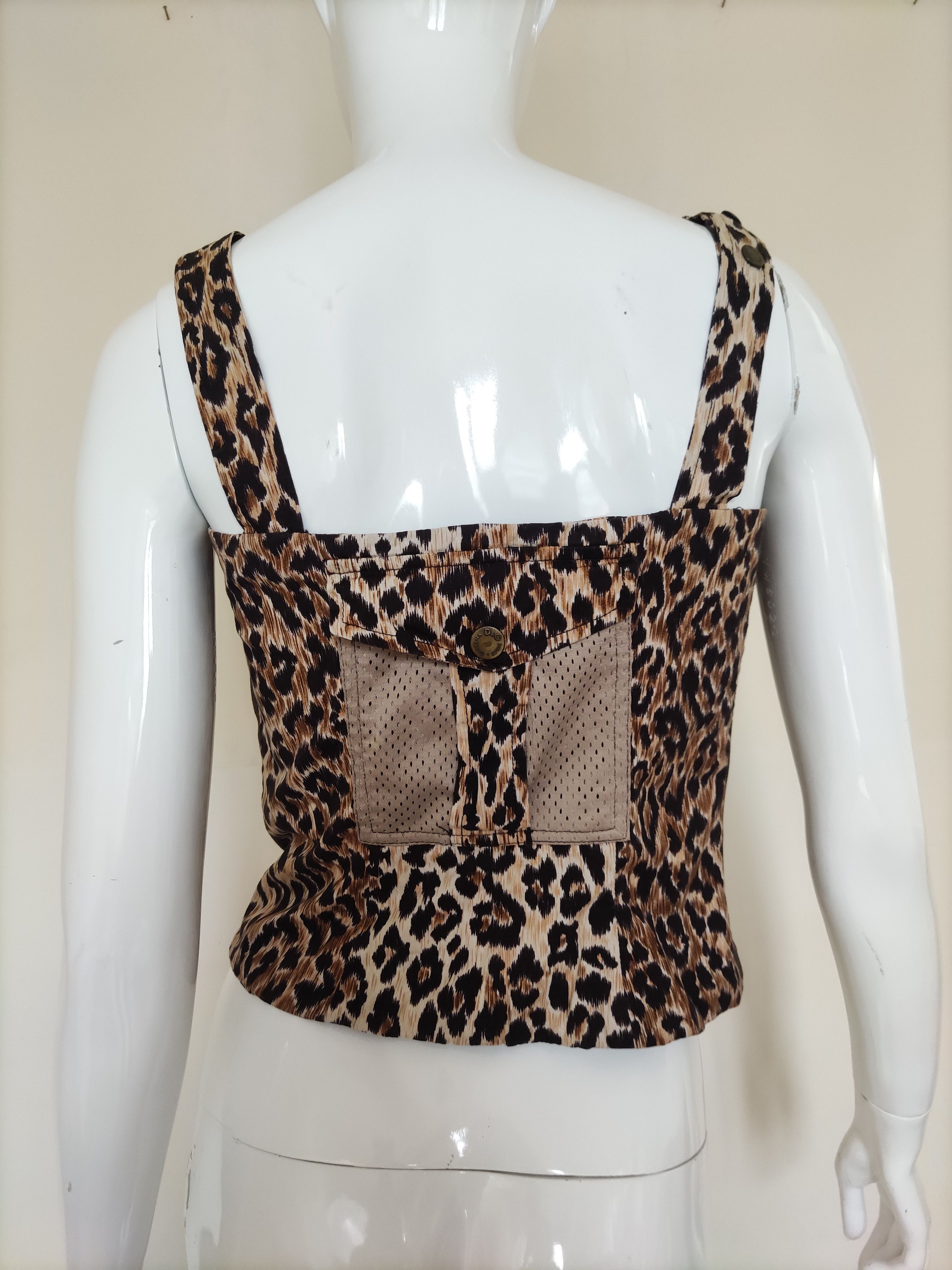 Dolce & Gabbana D&G Dolce and Gabbana Leopard Tiger Bustier Cargo Top Corset Size L / US 10 / IT 46 - 9 Thumbnail